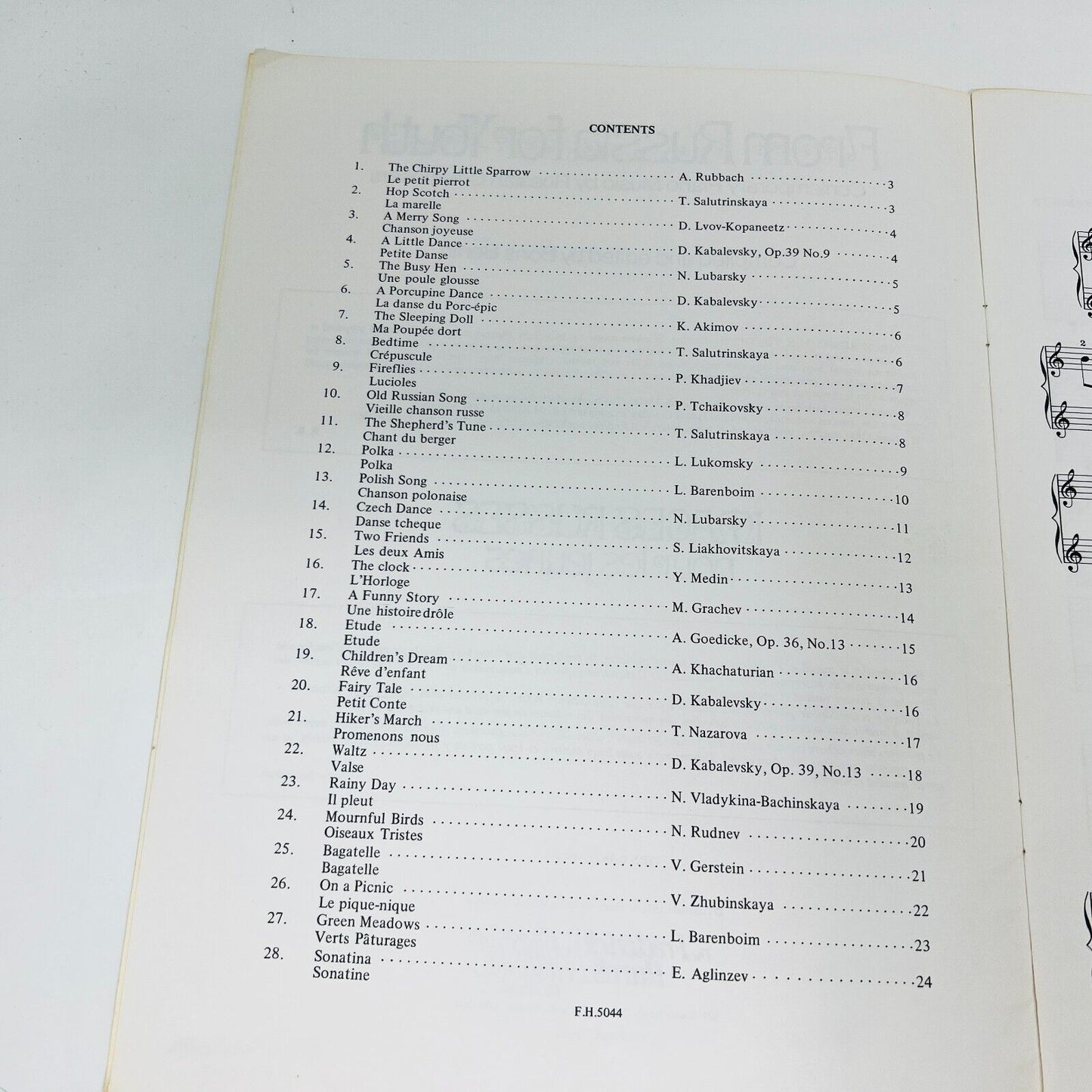 1971 From Russia for Youth Compiled by Boris Berlin Songbook Sheet Music Piano