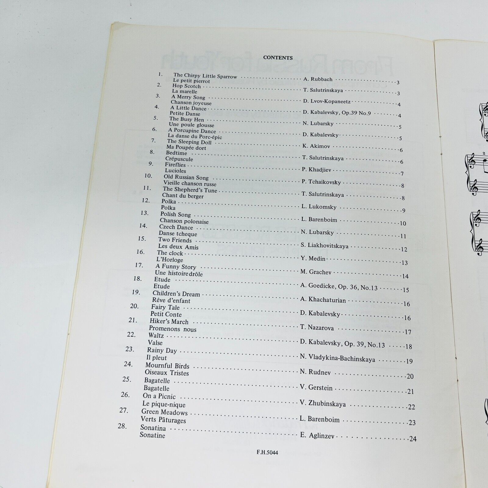 1971 From Russia for Youth Compiled by Boris Berlin Songbook Sheet Music Piano