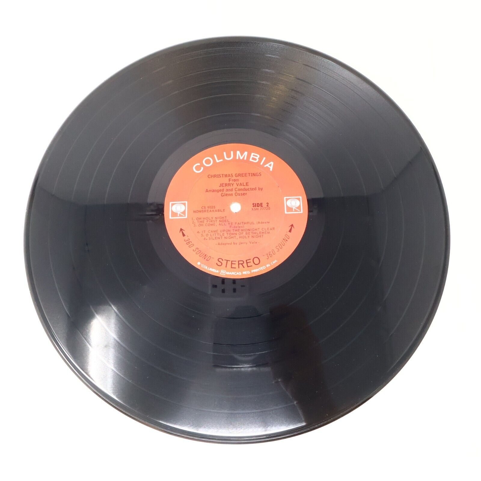 Christmas Greetings From Jerry Vale LP Record CS 9025 Silver Bells Silent Night