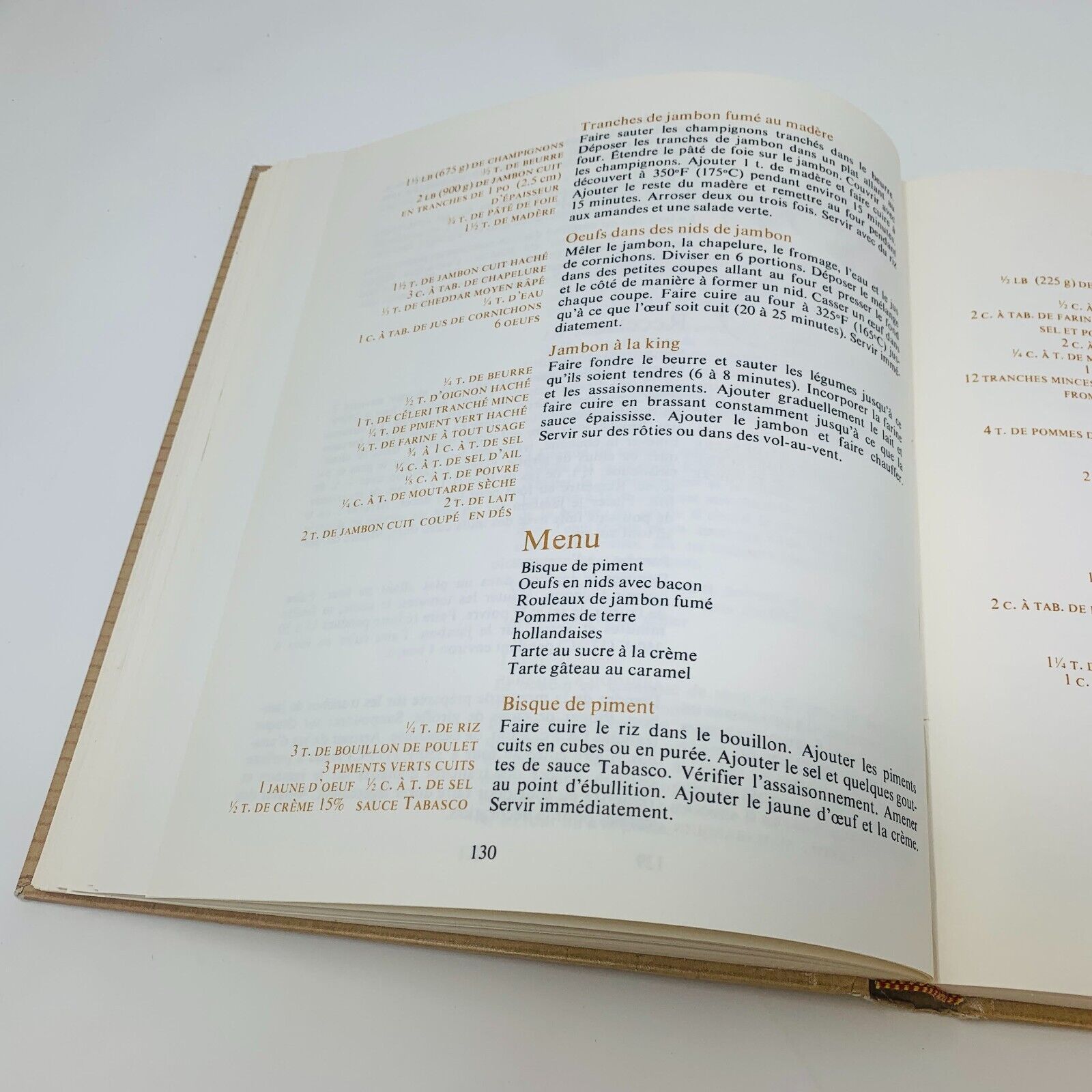 1973 La Cuisine de Monique Chevrier Mirabel Livre Recettes en Français Cookbook