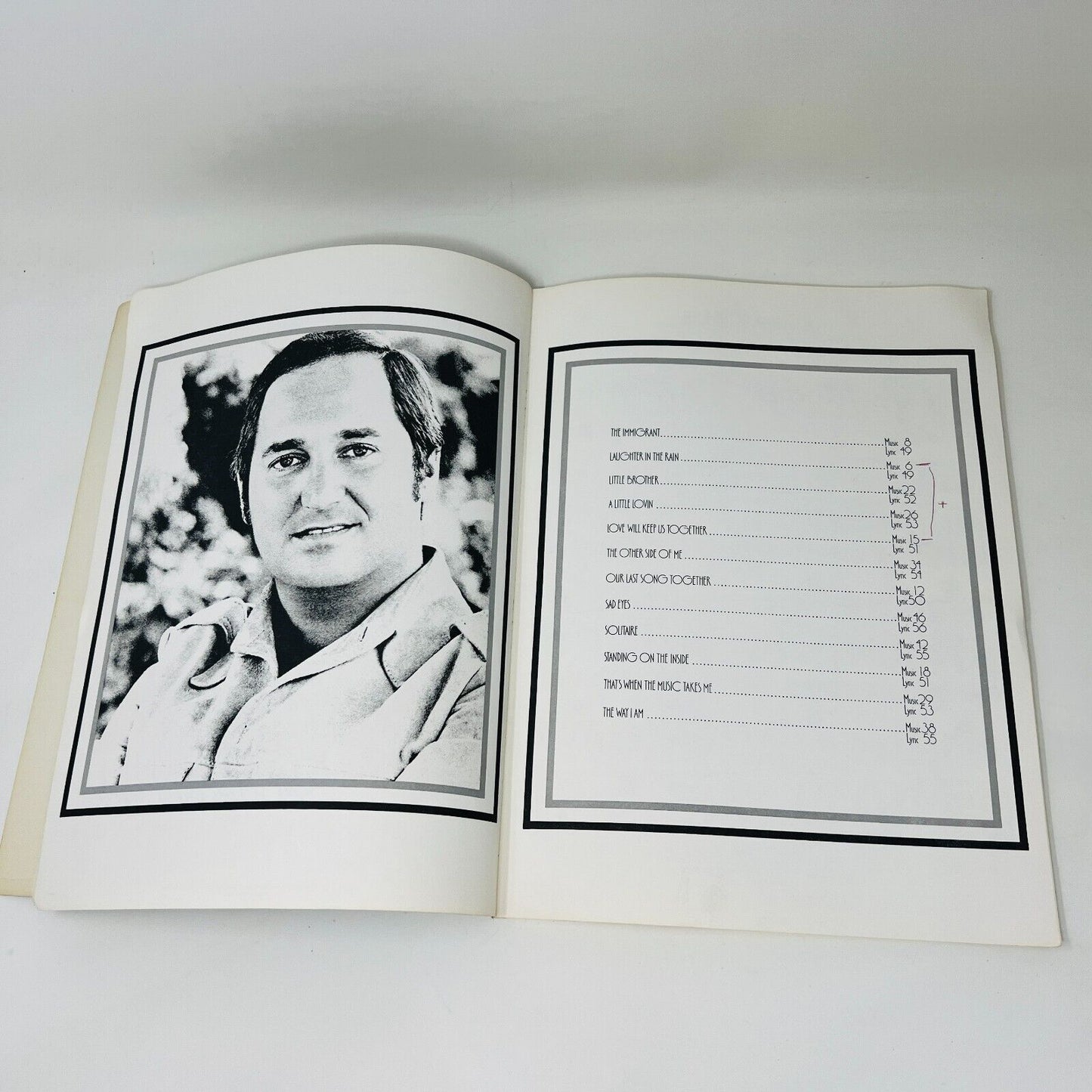 1975 Neil Sedaka's Back Songbook Sheet Music Piano Vocal Guitar Paperback Pop