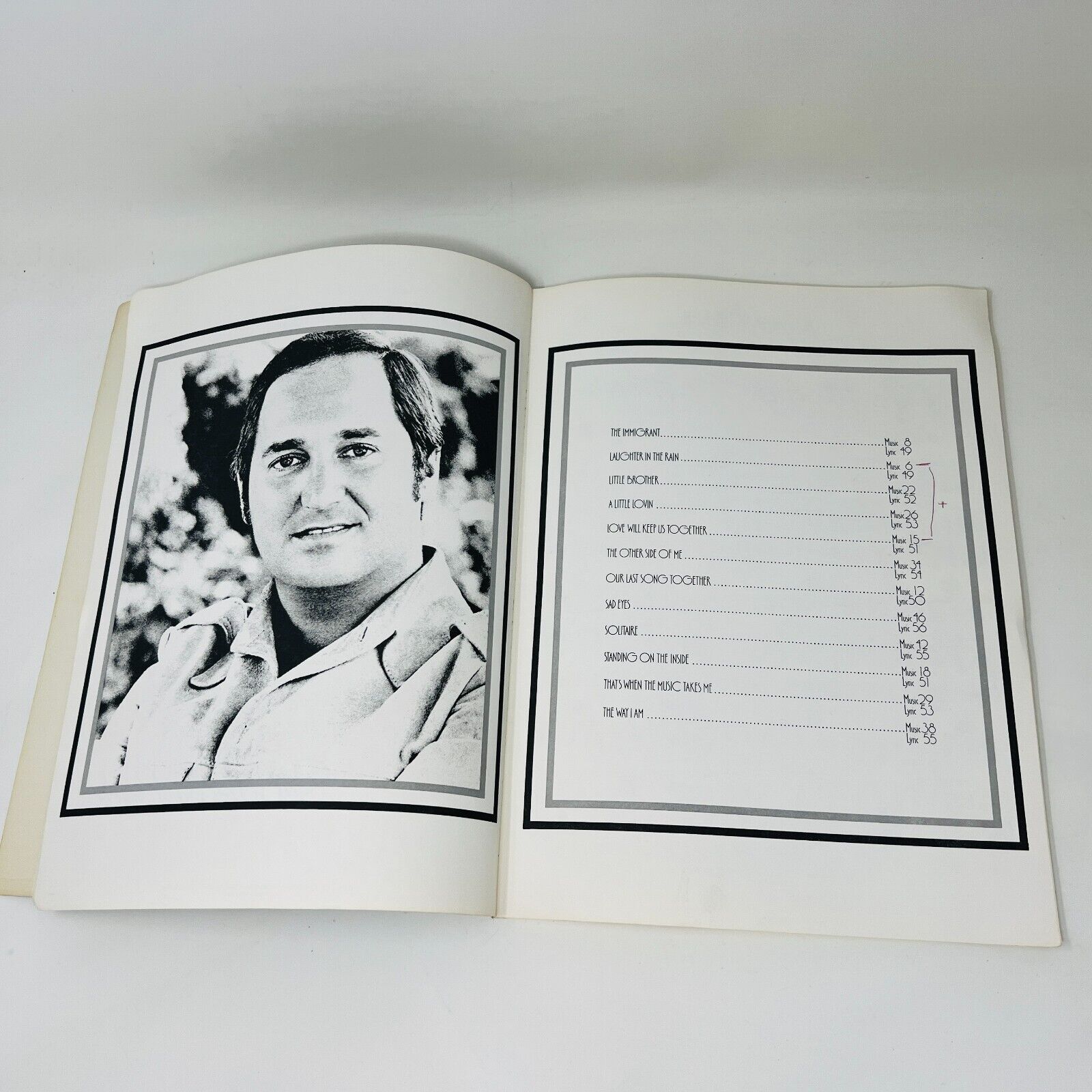 1975 Neil Sedaka's Back Songbook Sheet Music Piano Vocal Guitar Paperback Pop