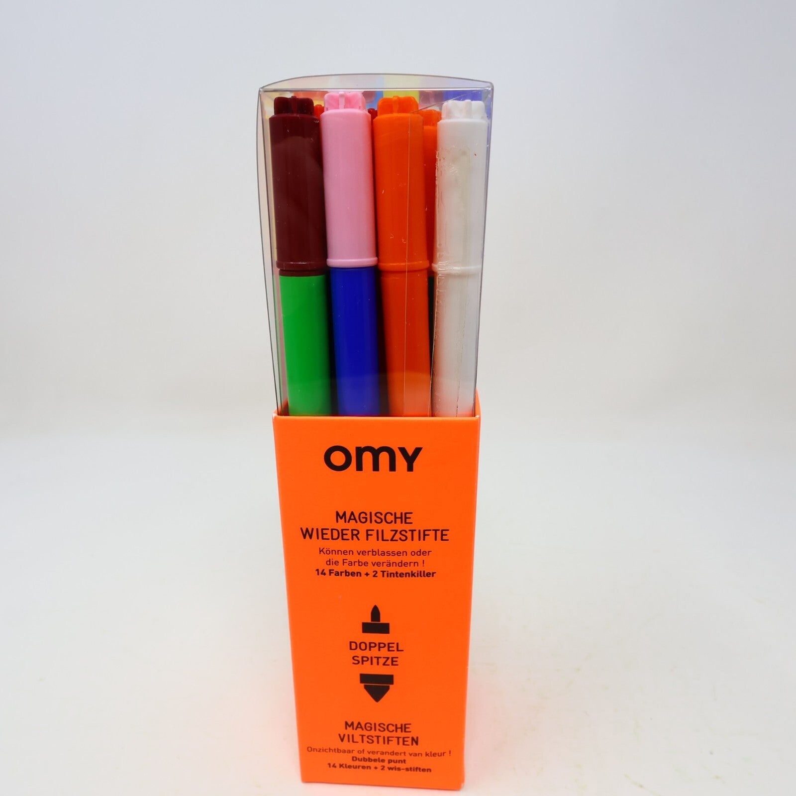 OMY Magic Felt Pens/Feutres Magiques Box 14 Colors + 2 Erasers Change Color