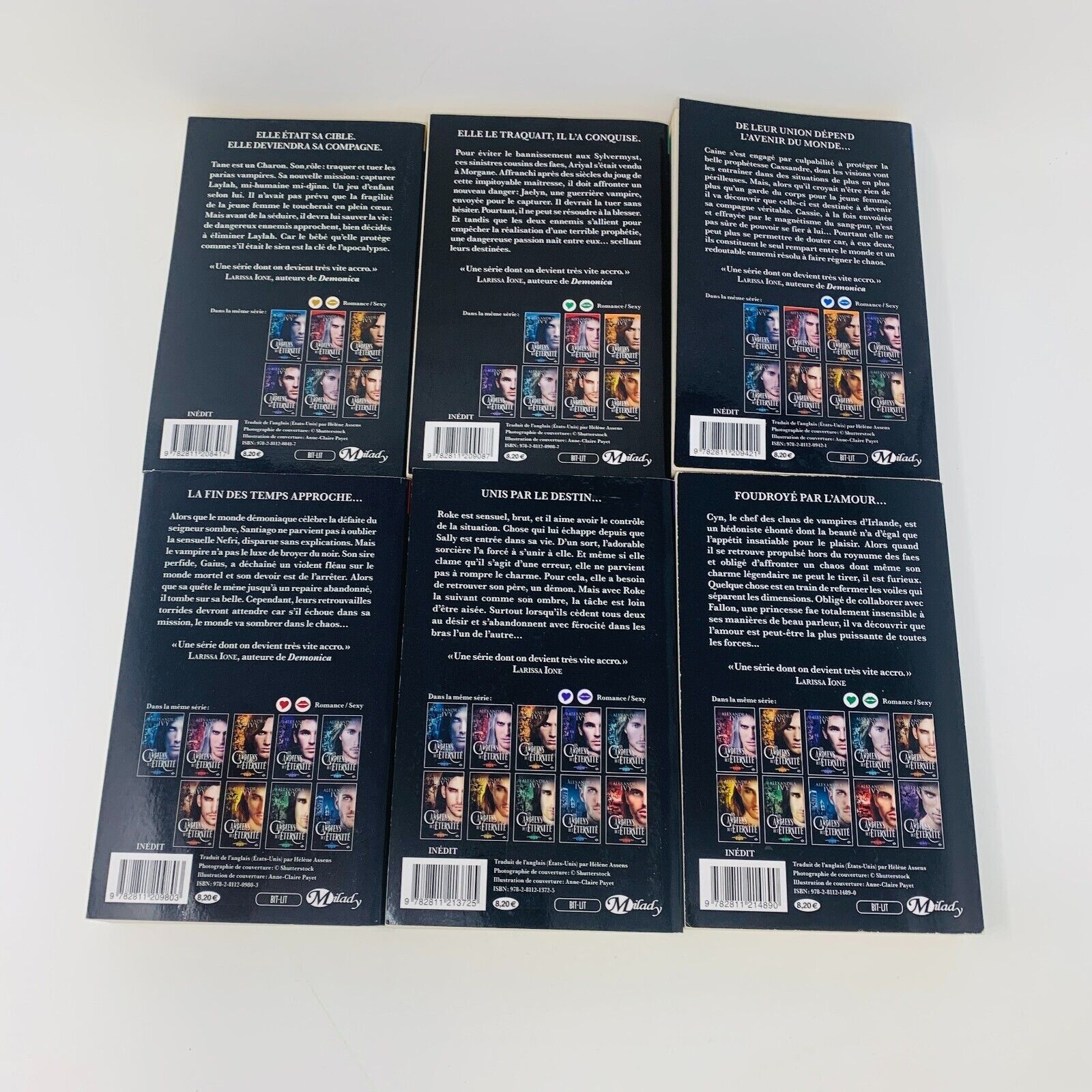 16x Les Gardiens de l'Éternité de Alexandra Ivy Milady Lot Livres Dante Français