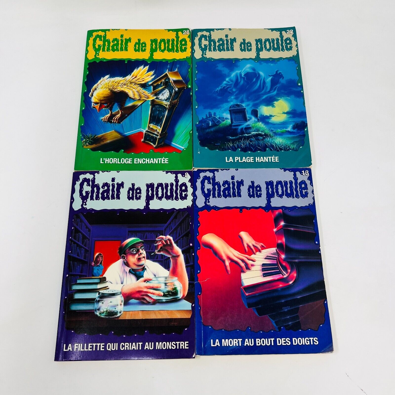 8x Chair de Poule EH Lot French Goosebumps Français R.L. Stine 90s Plage Hantée
