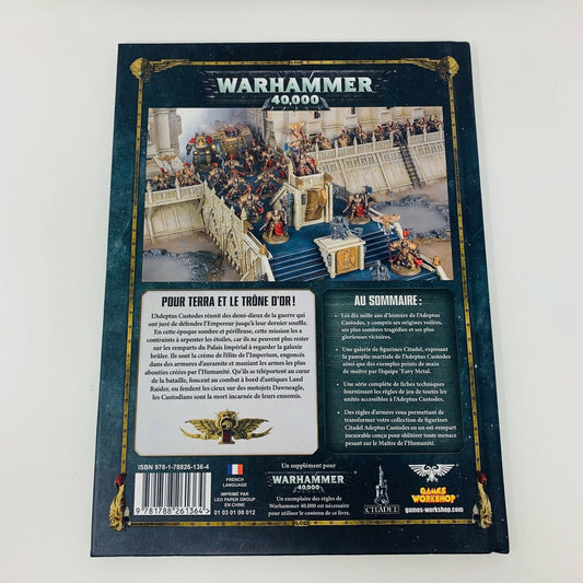 2018 Warhammer 40,000 Codex Adeptus Custodes Games Workshop Livre Français 40k