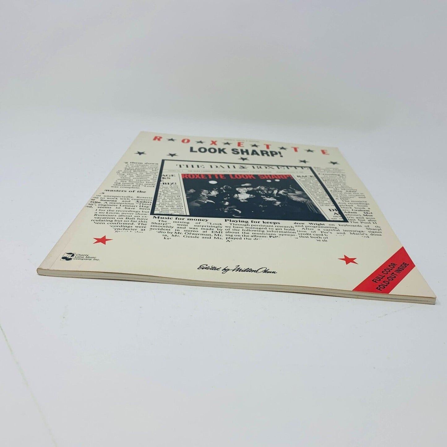 1989 Roxette Look Sharp Songbook Cherry Lane Milton Okun Piano Guitar Fold Out