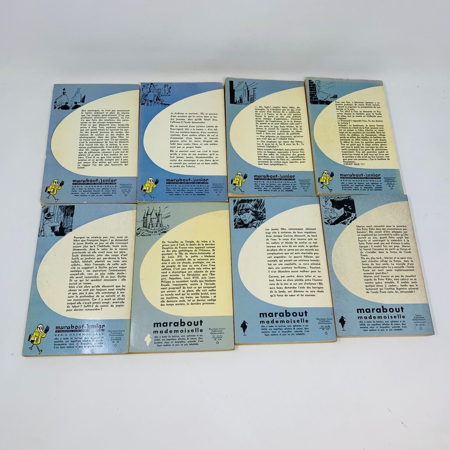 26x Marabout Mademoiselle 1950-60s Pulp Fiction Romance in French Lot Français