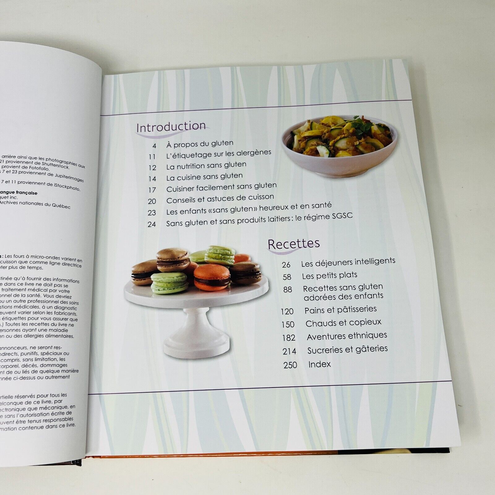 Lot de 2 Livres de Recettes Sans Gluten 21 Jours de Menus/Grand Livre Français