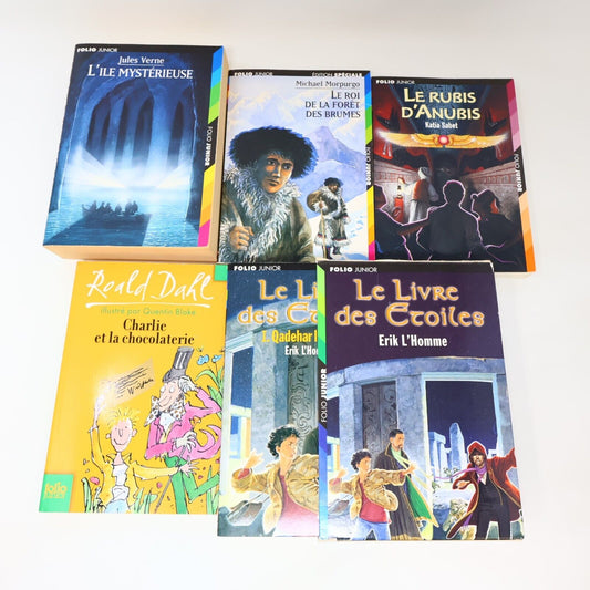 Lot 7 Livres Folio Junior Gallimard L'Ile Mystérieuse Livre des étoiles French