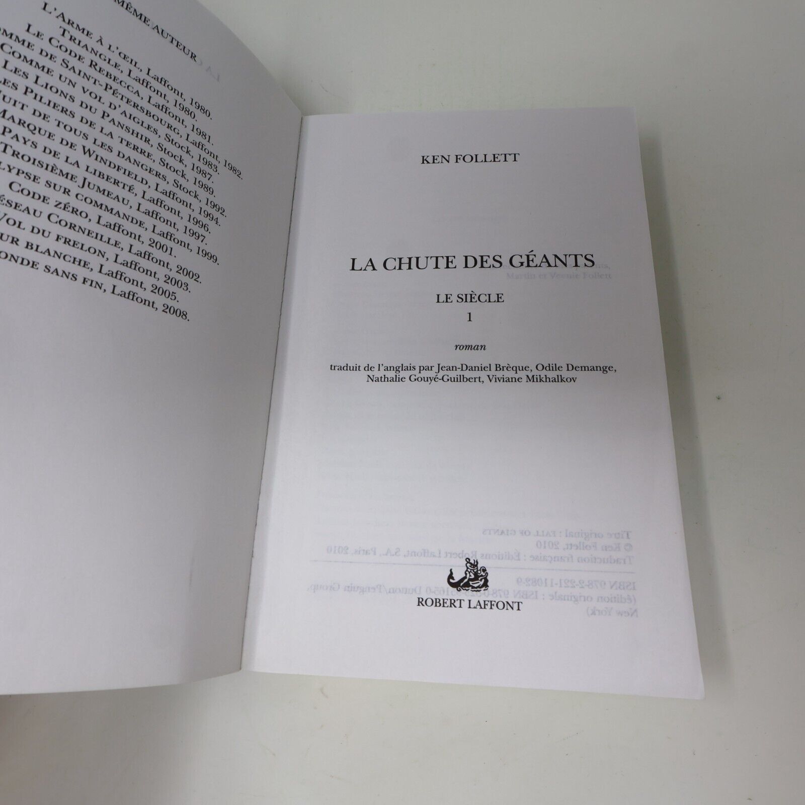 Série Complète Le Siècle #1-3 Lot Ken Follett Français French Robert Laffont PB