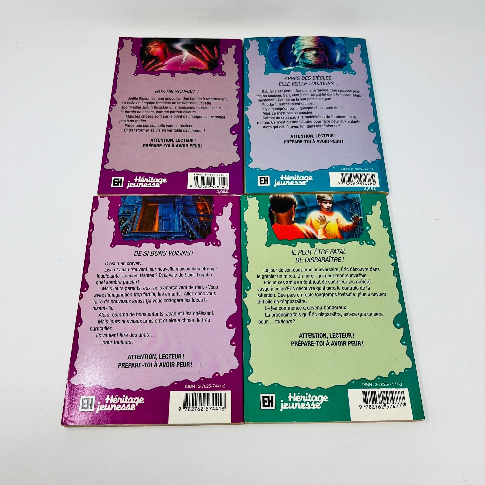 8x Chair de Poule EH Lot French Goosebumps Français R.L. Stine 90s Plage Hantée