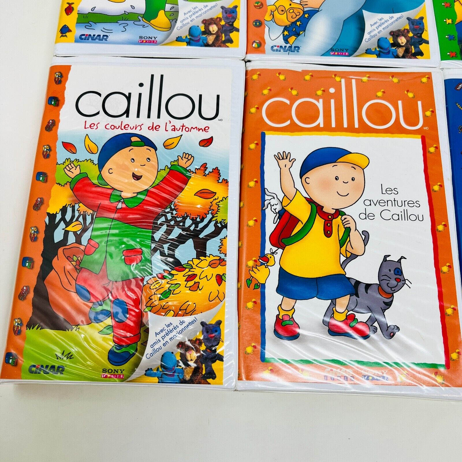 8x Caillou VHS en Français/in French Testés Cinar NTSC Lot Set Docteur Caillou