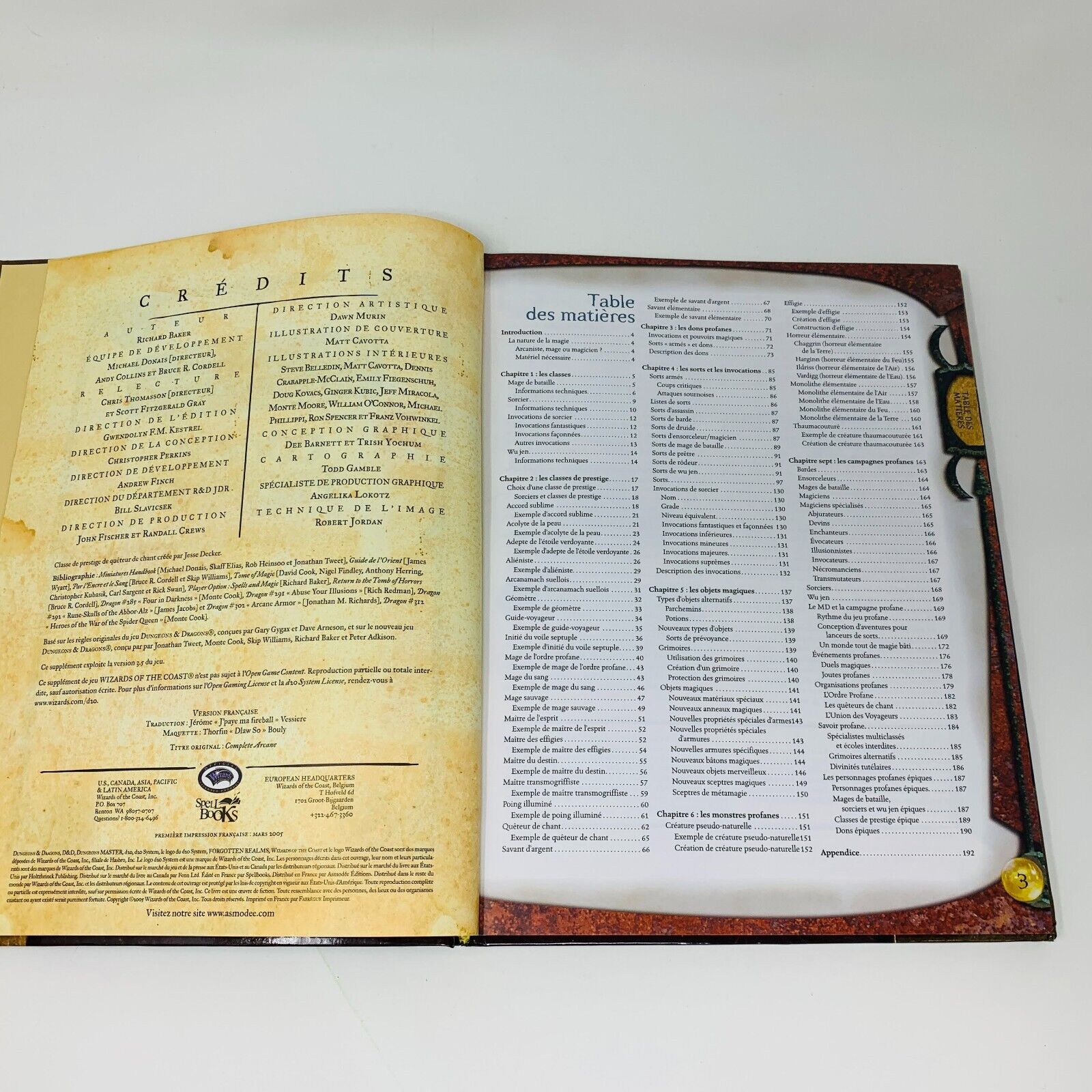 2005 Codex Profane Guide Magie Dungeons & Dragons D&D Richard Baker WOC Français