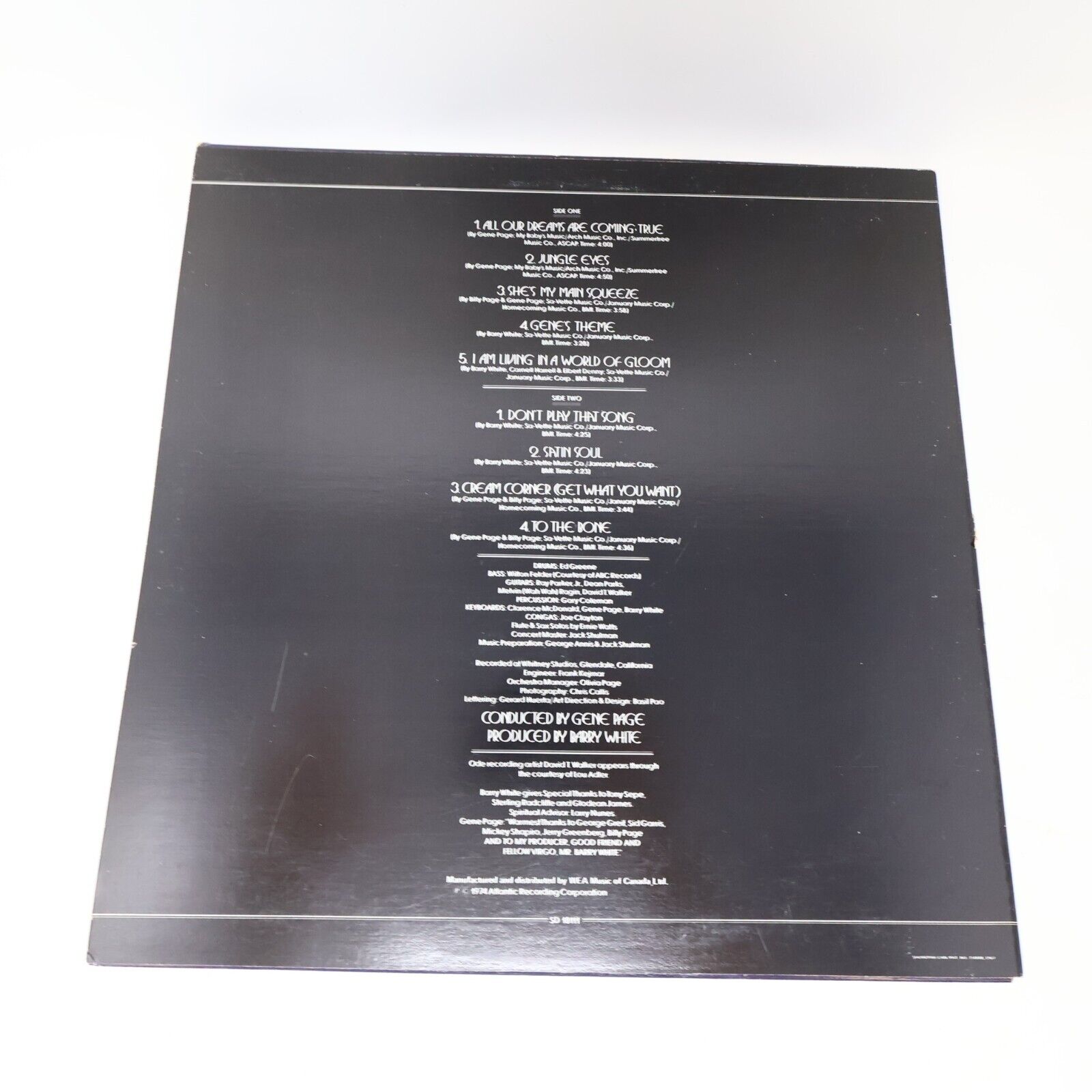Gene Page Hot City LP Record Vinyl 1974 Atlantic SD 18111 	Canada Satin Soul 70s