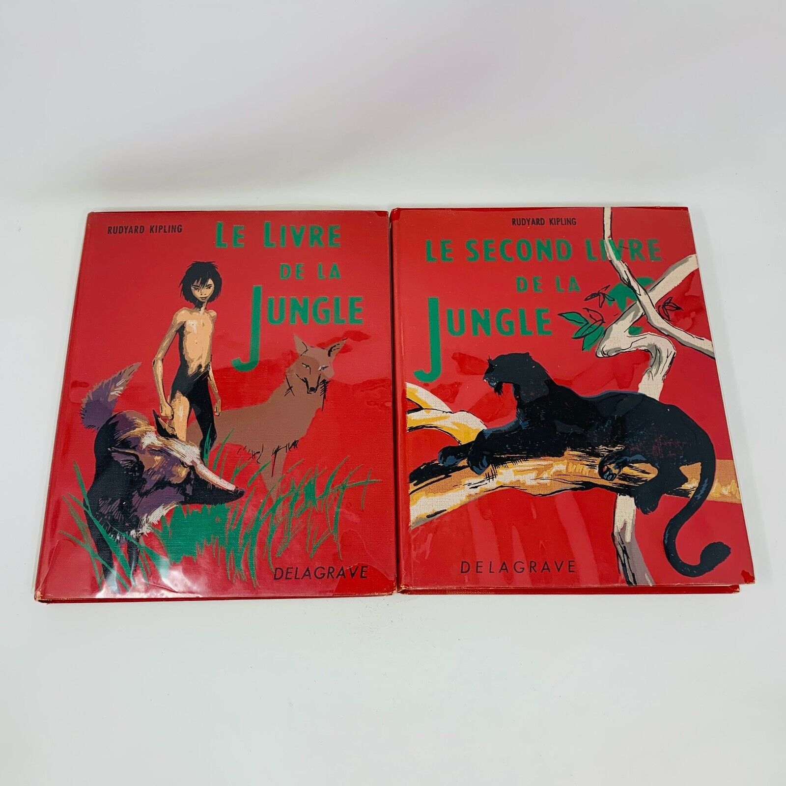 1965 Le Livre de la Jungle Delagrave Illustrés #1-2 Français Rudyard Kipling Lot