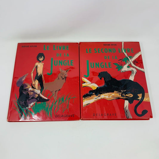 1965 Le Livre de la Jungle Delagrave Illustrés #1-2 Français Rudyard Kipling Lot