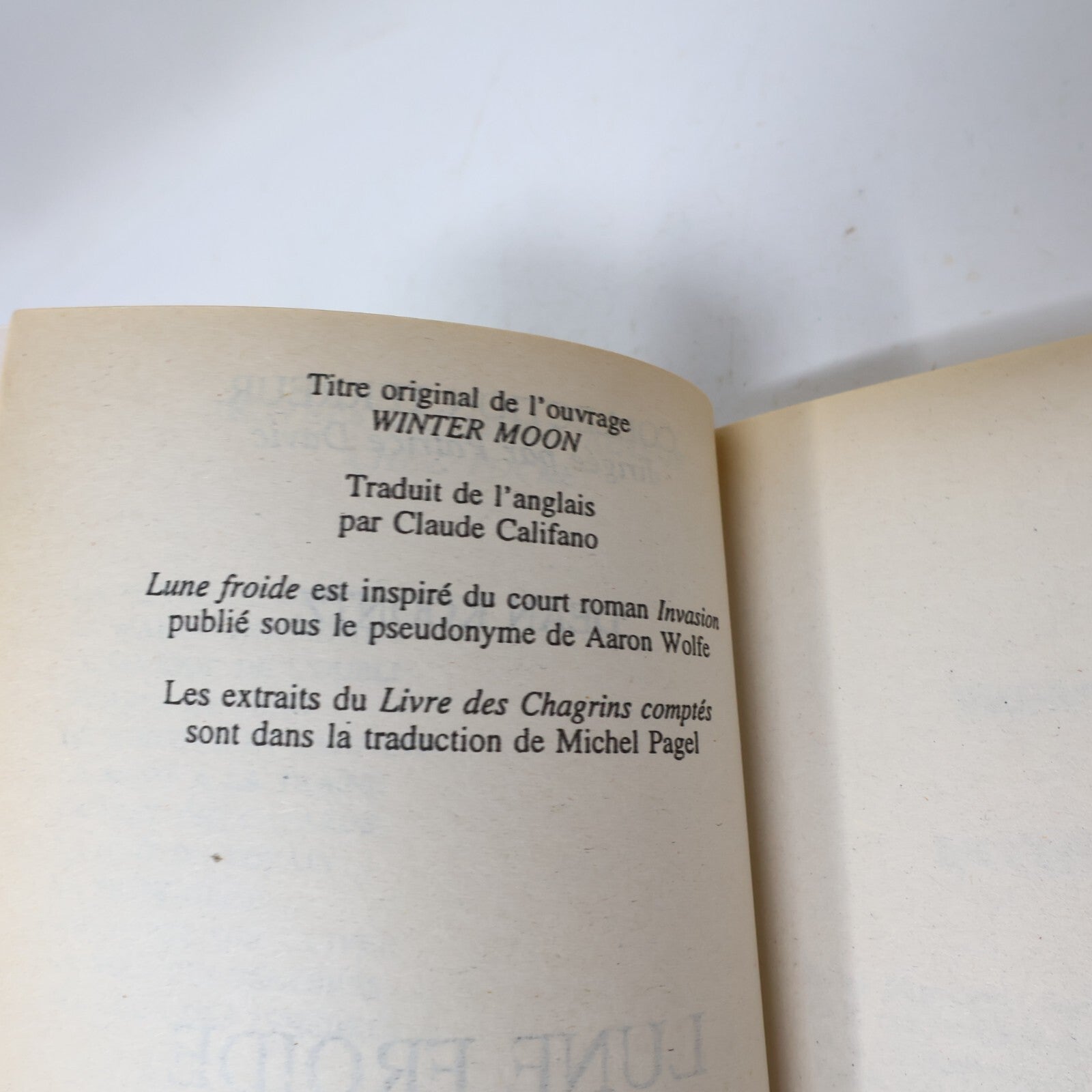 Dean Koontz Lot 4 Livres Yeux des Ténébres/Lune Froide/Nuit des Cafards Français