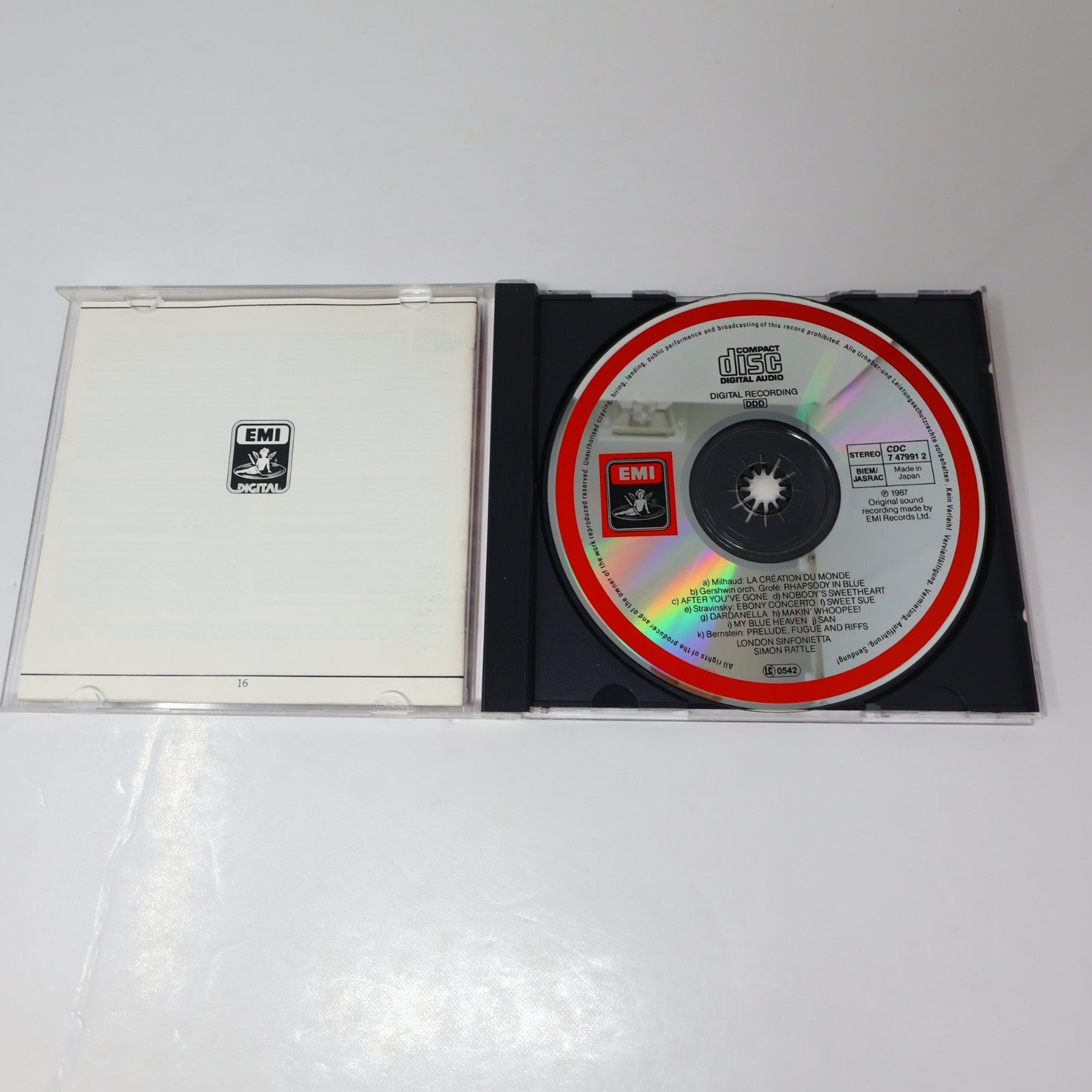 Simon Rattle The Jazz Album CD Milhaud/Gershwin/Stravinsky/Bernstein Donohoe
