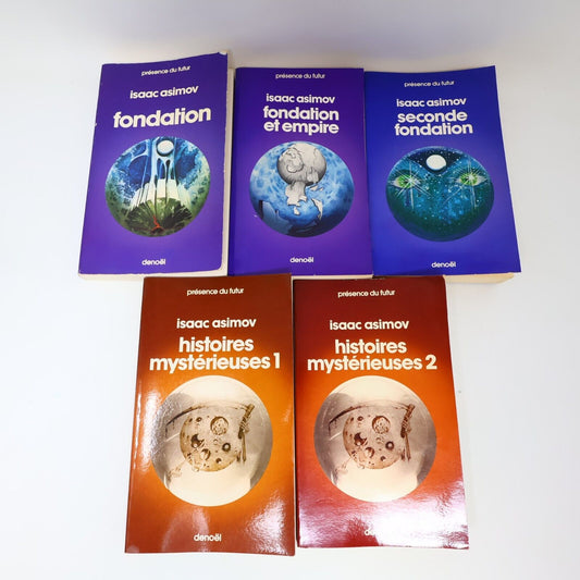 Lot 5 Isaac Asimov Présence du Futur Fondation Histoires Mystérieuses Empire 70s