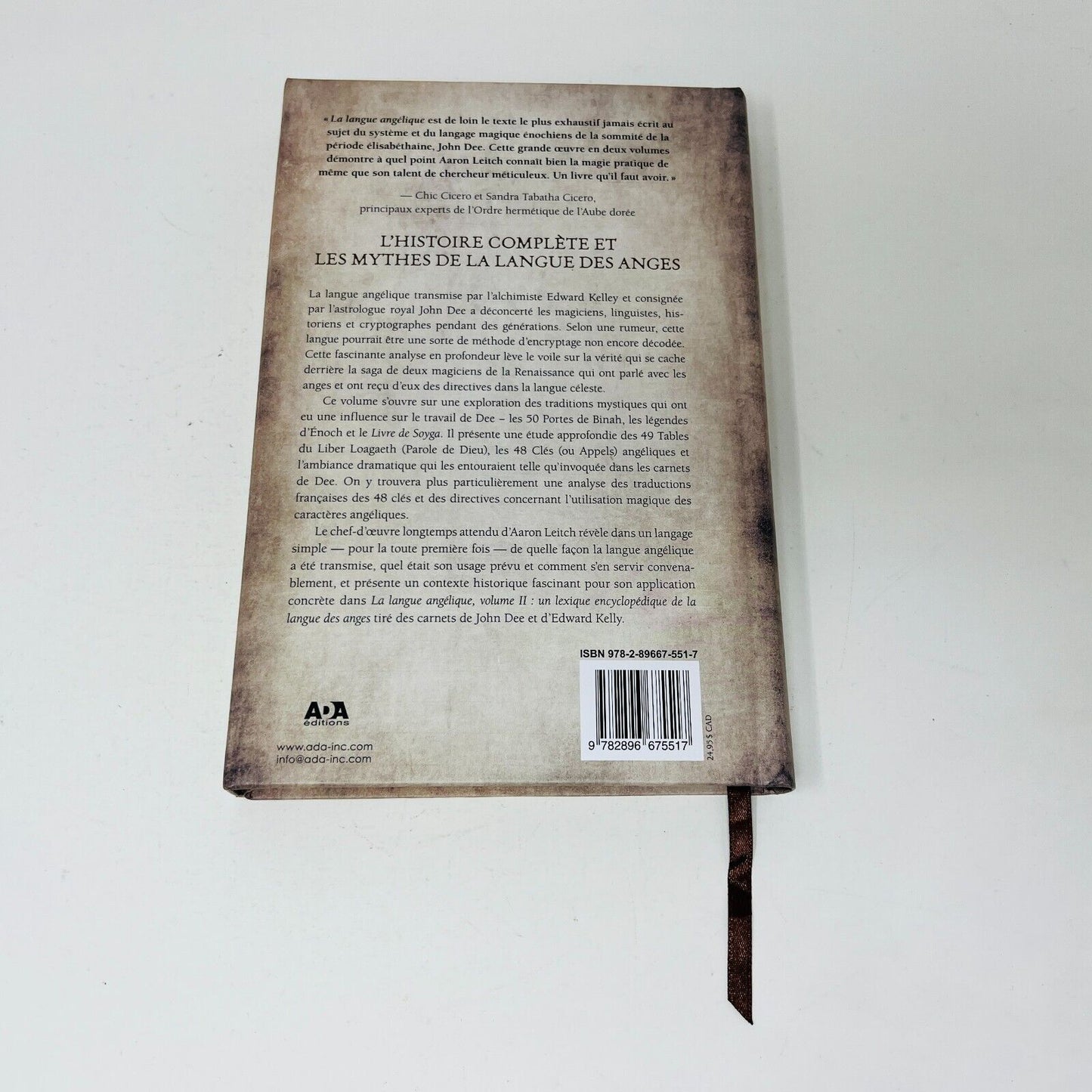 La Langue Angélique Volume 1 de Aaron Leitch ADA Histoire Mythes Anges Français