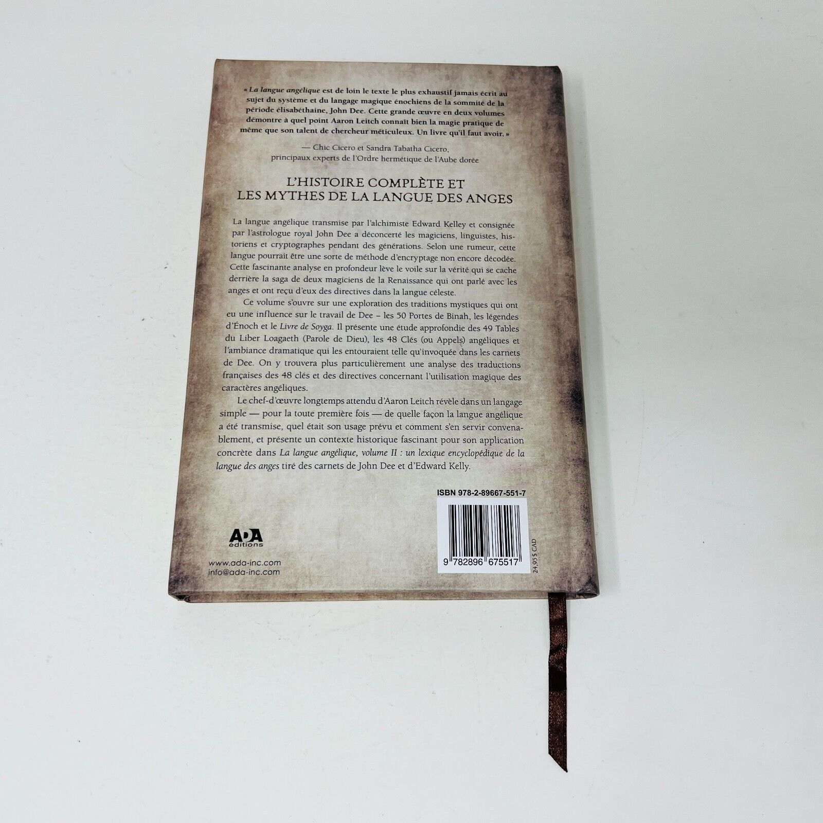 La Langue Angélique Volume 1 de Aaron Leitch ADA Histoire Mythes Anges Français
