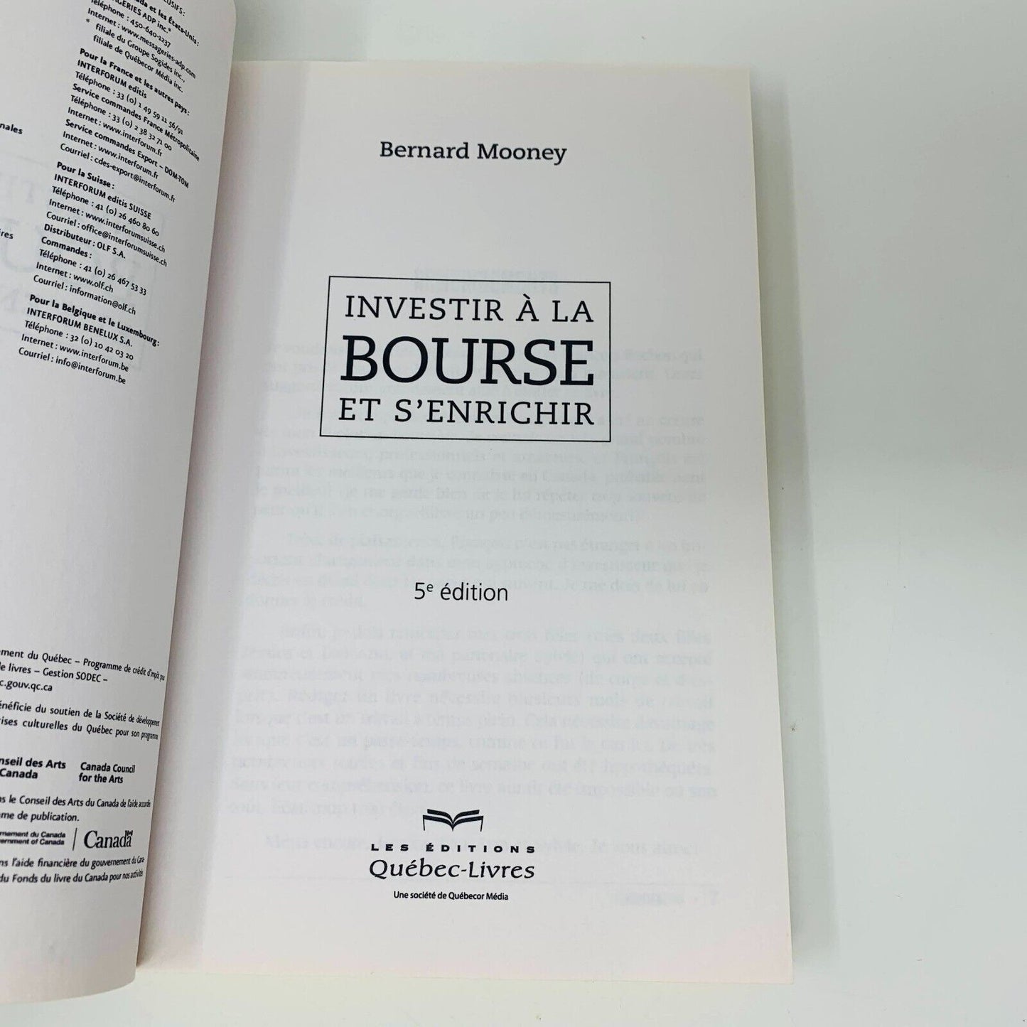 2015 Investir à la Bourse et s'enrichir Livre Bernard Mooney Finance Compagnies