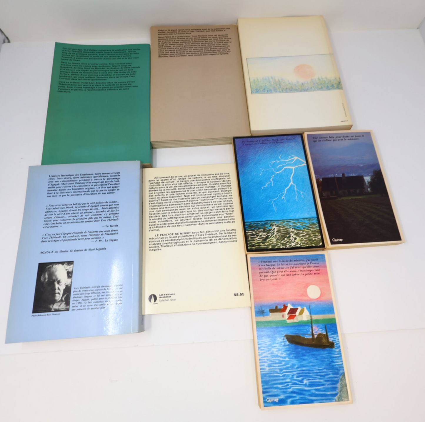 Yves Thériault Lot 8 Livres Agaguk/Quête de l'Ourse/Le Dernier Havre Roman PB