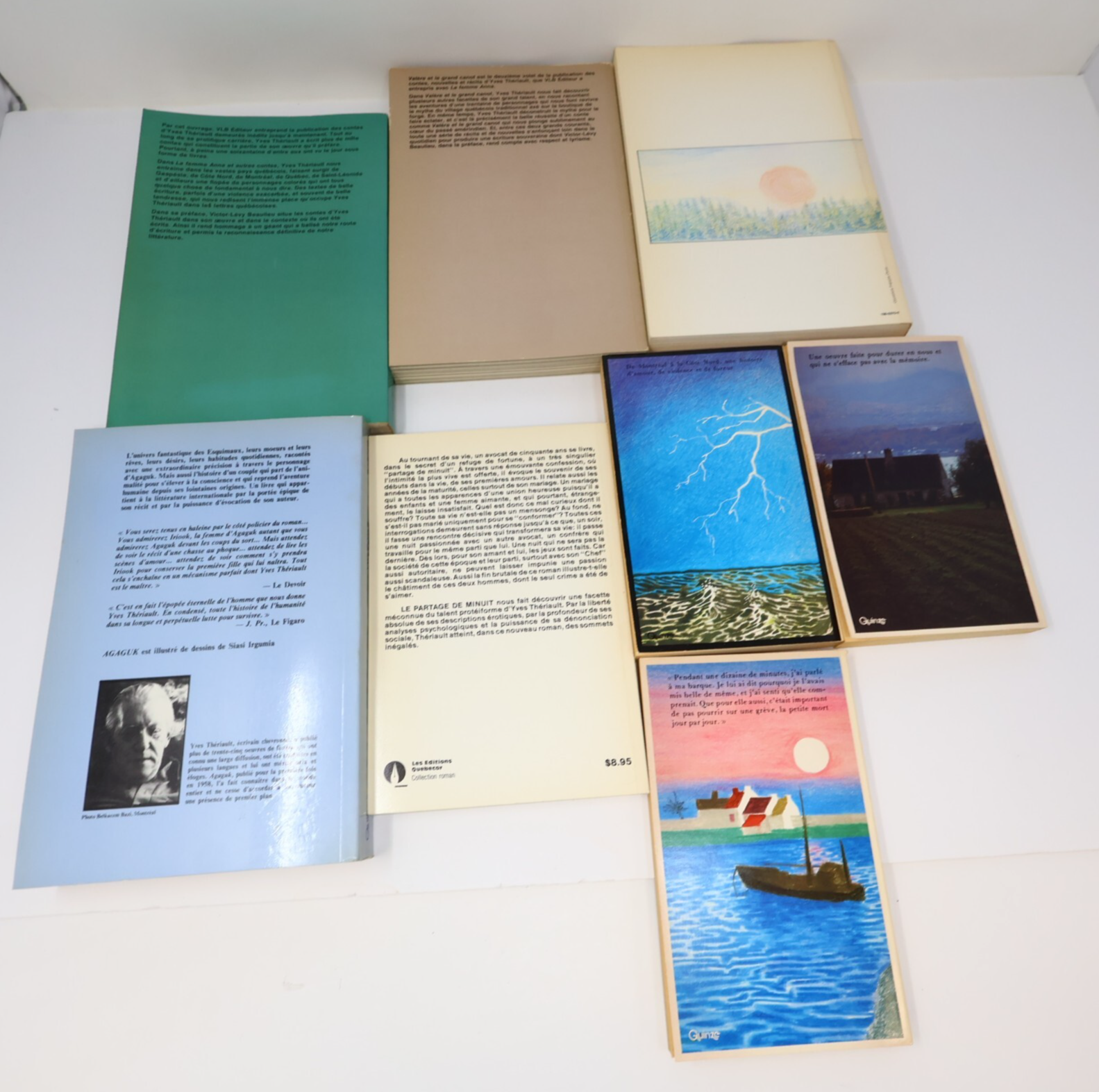 Yves Thériault Lot 8 Livres Agaguk/Quête de l'Ourse/Le Dernier Havre Roman PB