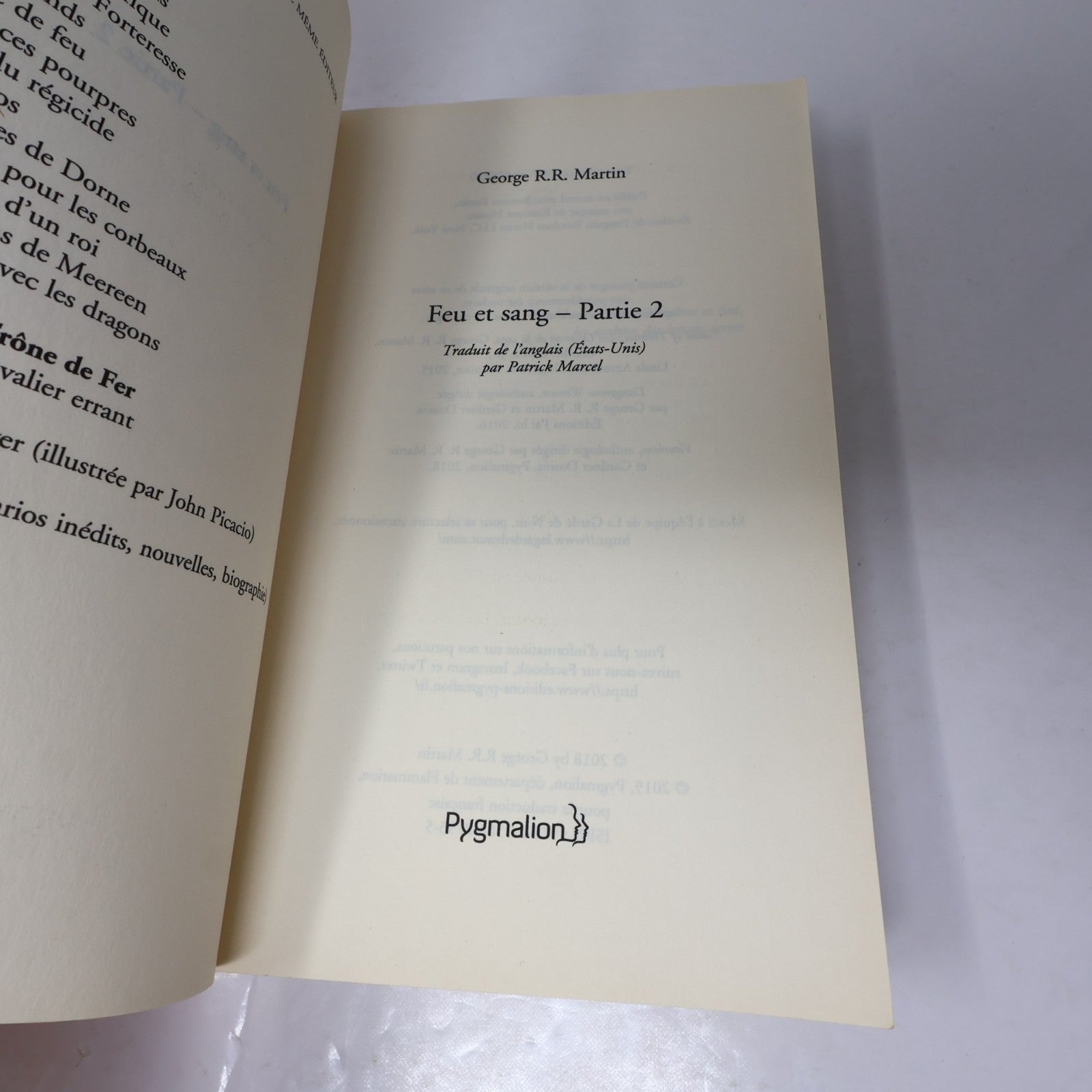 Feu et Sang #1-2 Le trône de fer Série Complète Lot 2 Livres George R. R. Martin