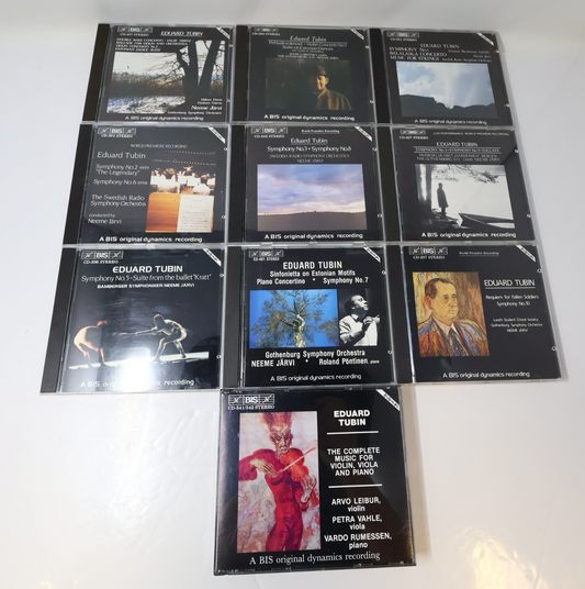 Eduard Tubin 10 CD Lot BIS Complete Violin-Viola-Piano/Symphonies #1-10 N. Järvi