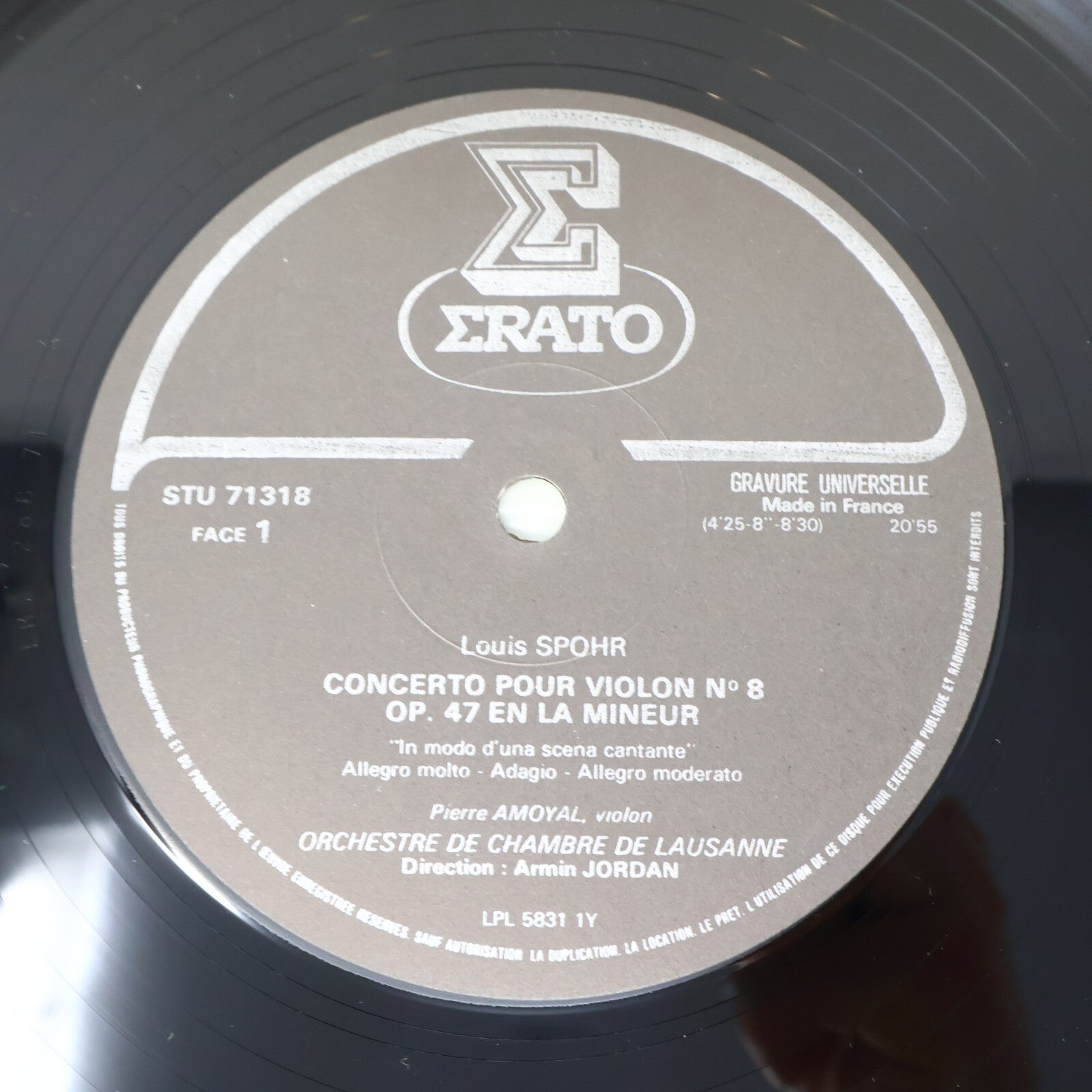 Spohr Pierre Amoyal Marielle Nordmann Concerto Violon Harpe #8 Record STU 71318