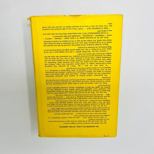 1978 No-Cook Book by John H. Tobe's Hardcover DJ Health Giving Provoker Press