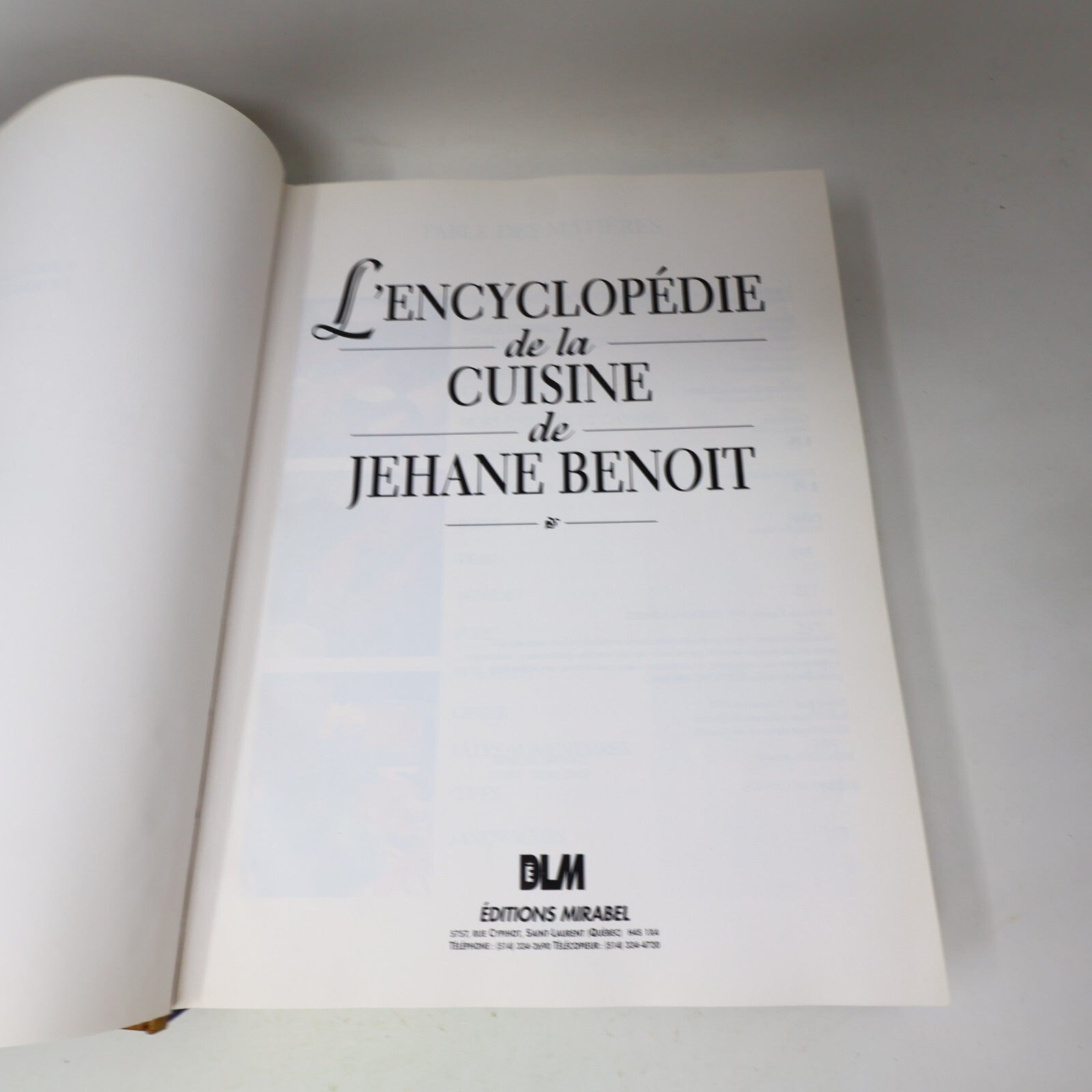 1991 L'Encyclopédie de la Cuisine de Jehane Benoit Recettes Québec Mirabel Livre