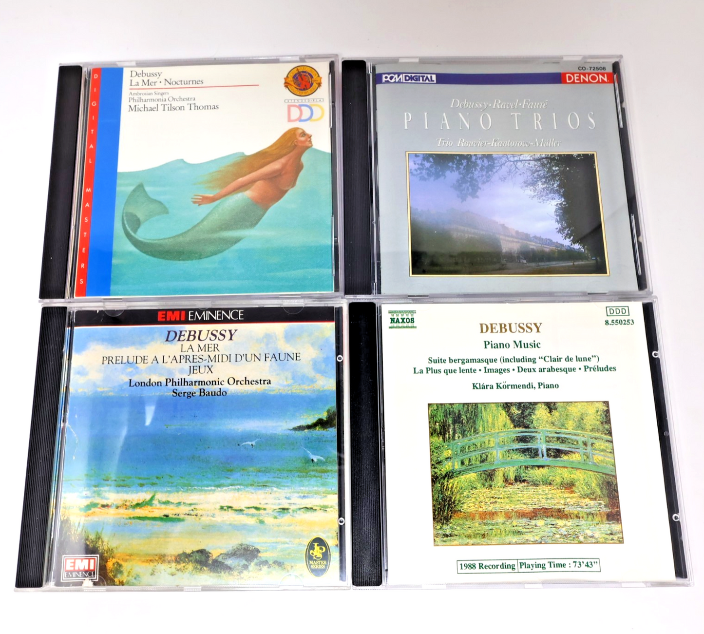 Debussy 4 CD Lot Piano Music/Piano Trios/La Mer/Nocturnes/Jeux Baudo/Thomas 80s