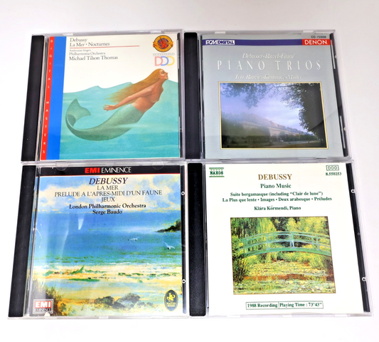 Debussy 4 CD Lot Piano Music/Piano Trios/La Mer/Nocturnes/Jeux Baudo/Thomas 80s