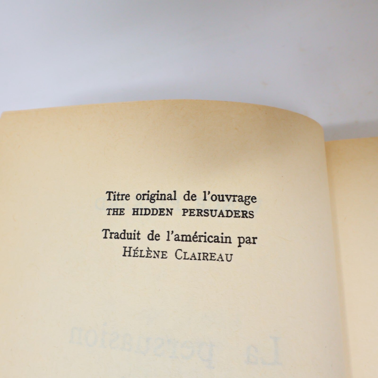 1976 La Persuasion Clandestine Vance Packard Calmann-Lévy Marketing Affaires 70s