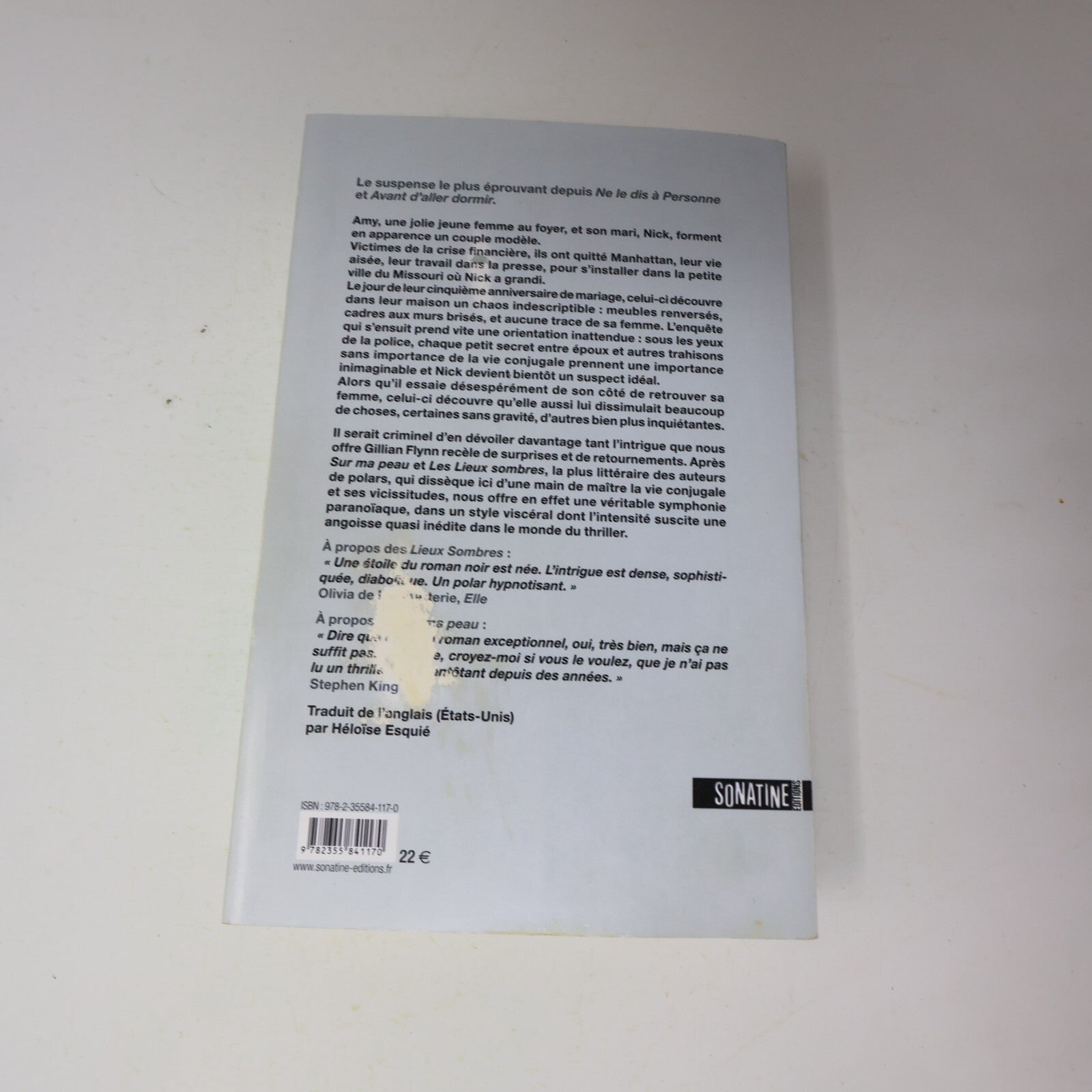 2012 Les Apparences Gillian Flynn Crime Mystère Thriller Sonatine Français Livre