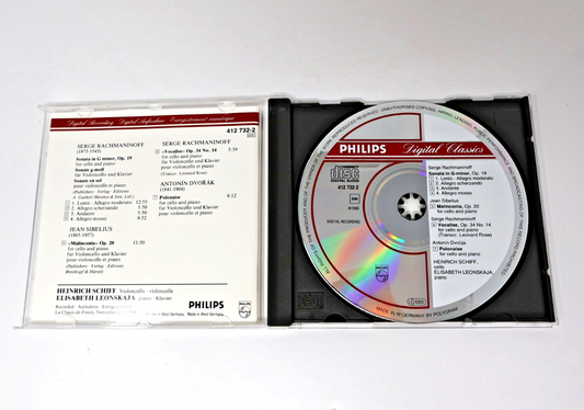 Rachmaninoff/Dvořák/Sibelius Cello Sonata/Vocalise CD Heinrich Schiff/Leonskaja