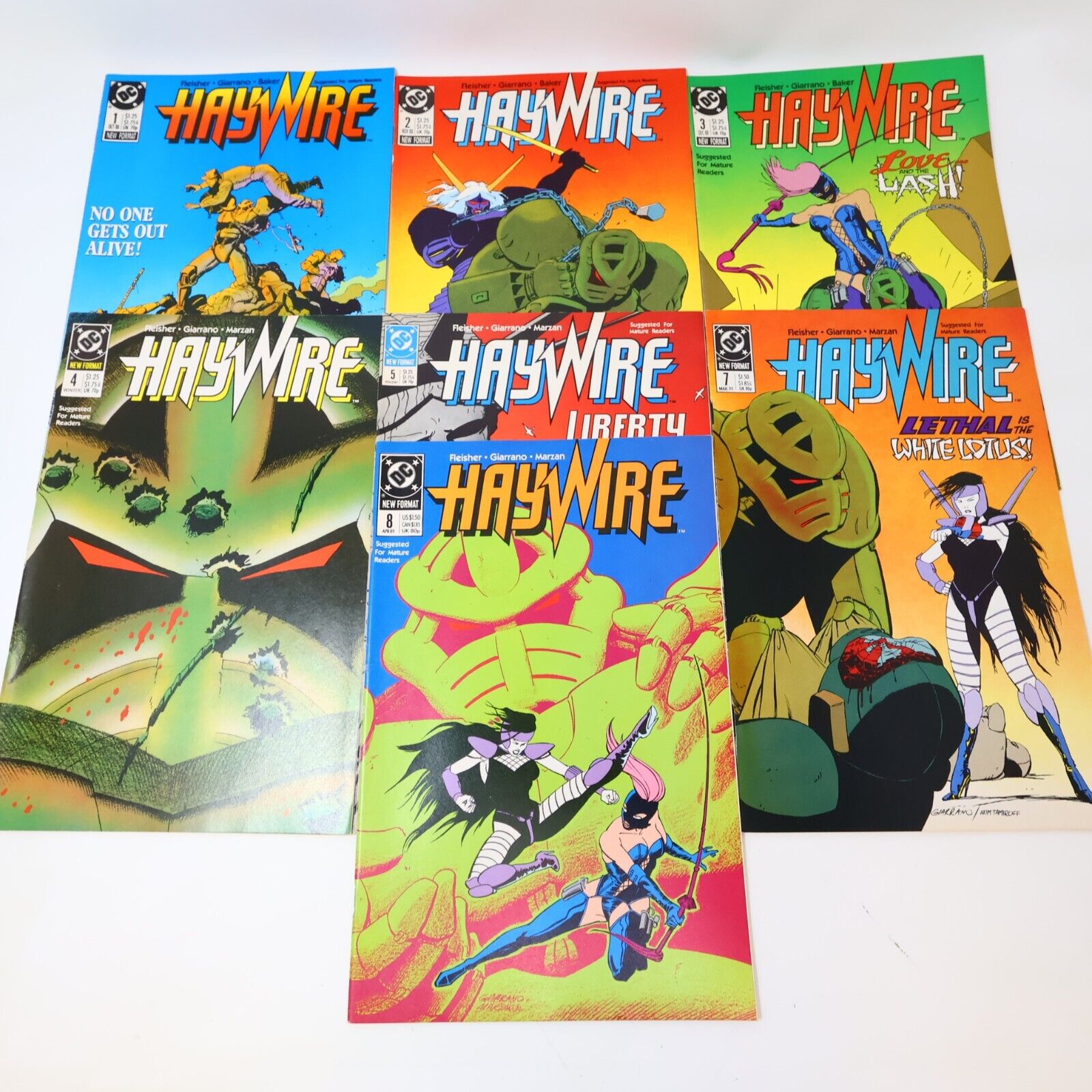 Lot 7 Comics HayWire #1-5, 7-8 Michael Fleisher/Vince Guarrano/Marzan 1980s