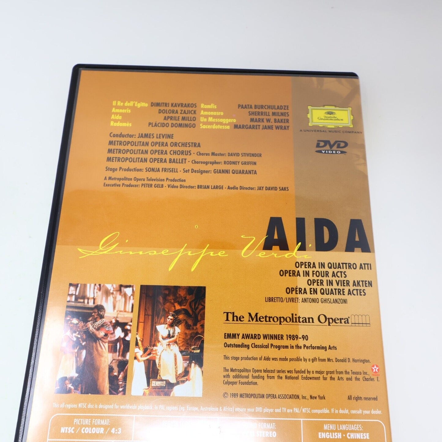 Giuseppe Verdi Aida DVD Metropolitan Opera James Levine Placido Domingo NTSC 4:3
