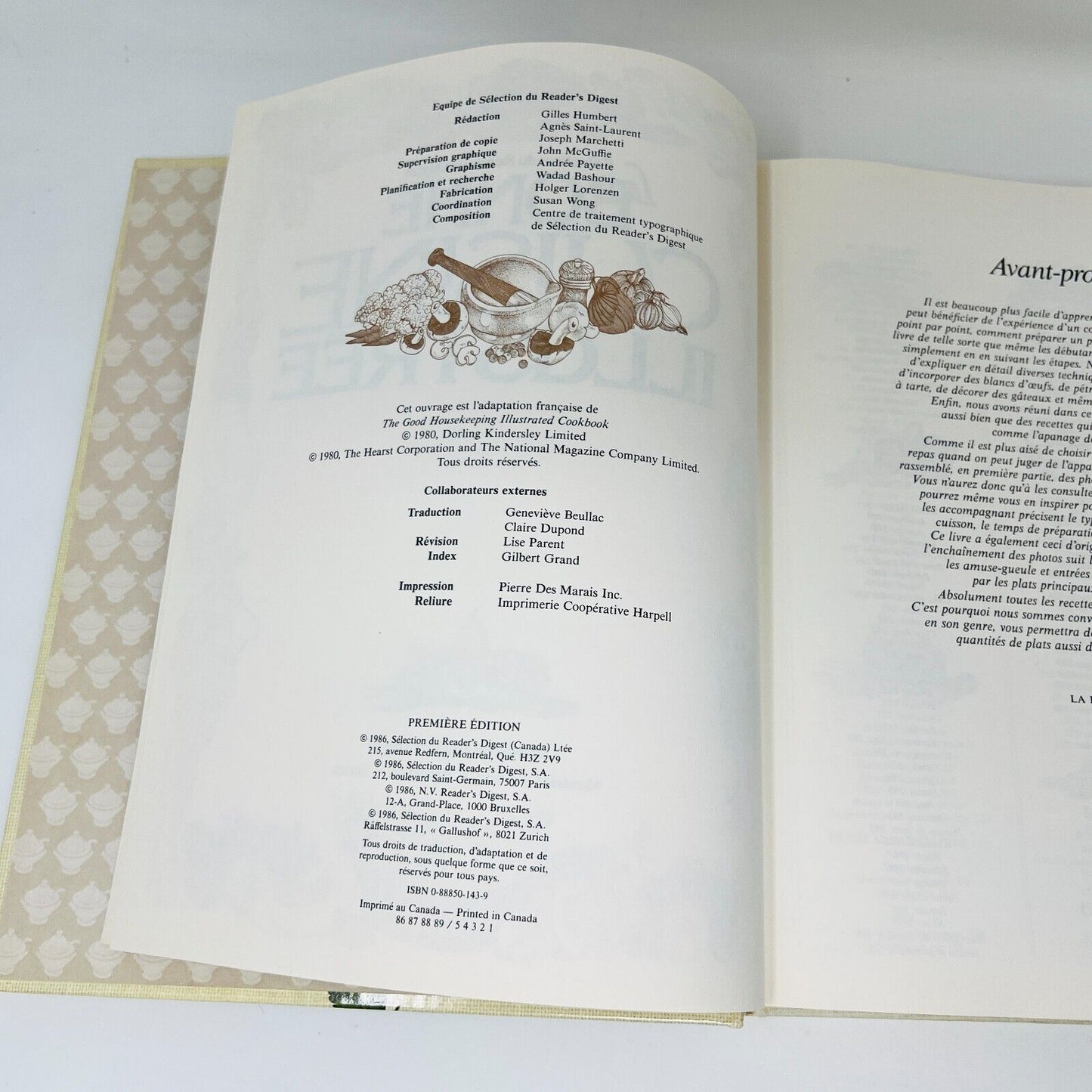 1986 La Bonne Cuisine Illustrée Reader's Digest Livre Recettes Cuisine Français