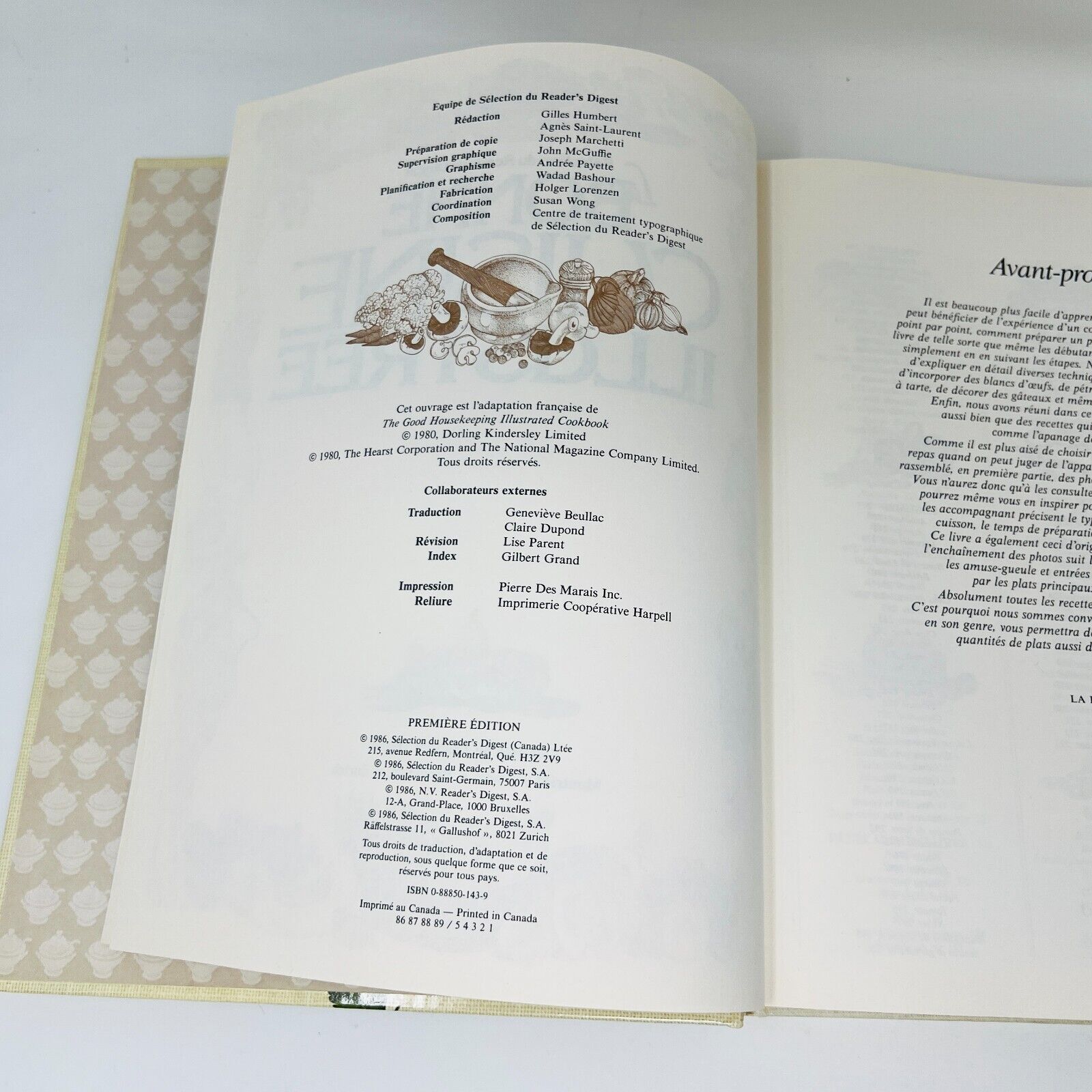 1986 La Bonne Cuisine Illustrée Reader's Digest Livre Recettes Cuisine Français