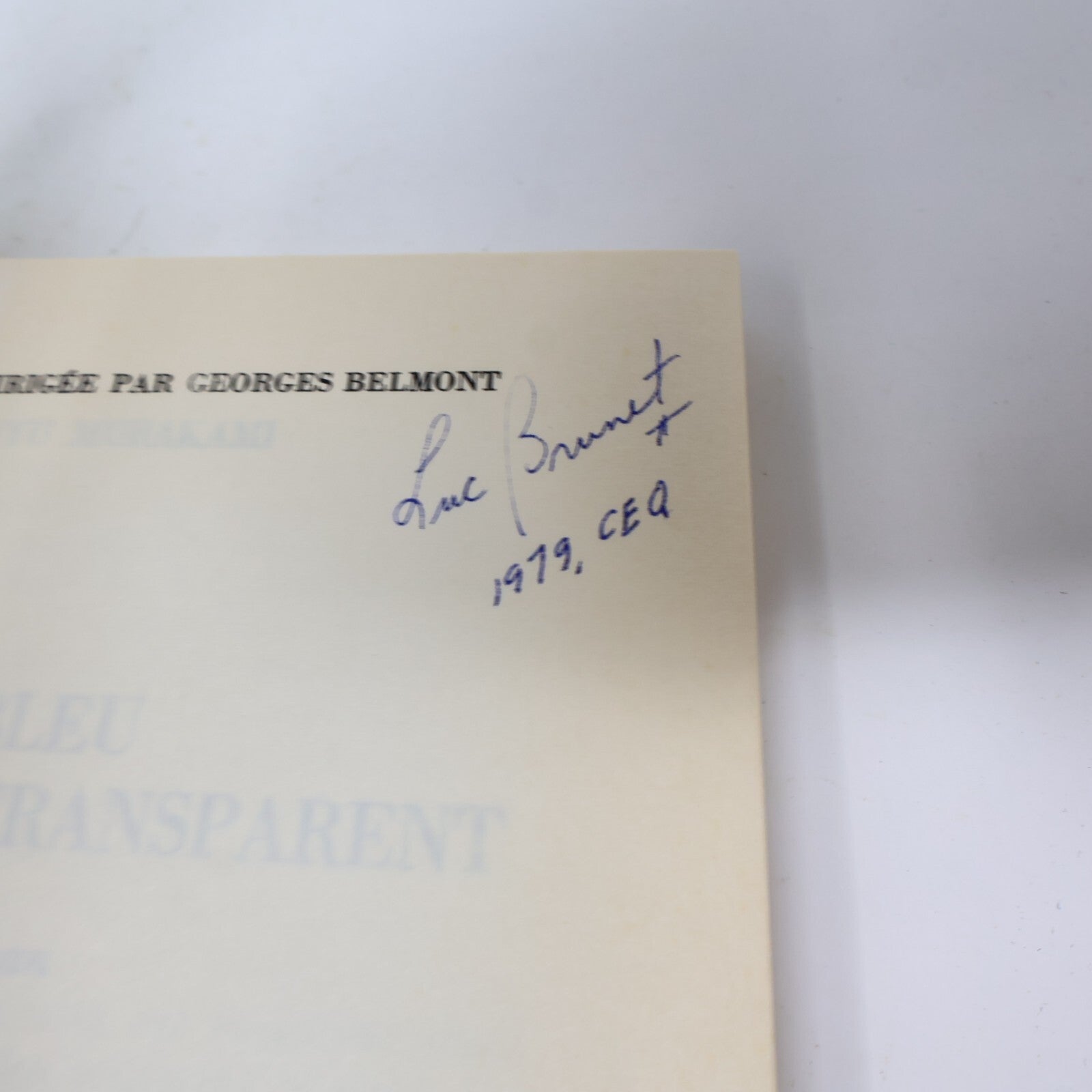 1978 Bleu Presque Transparent Ryū Murakami Robert Laffont Littérature Japonaise