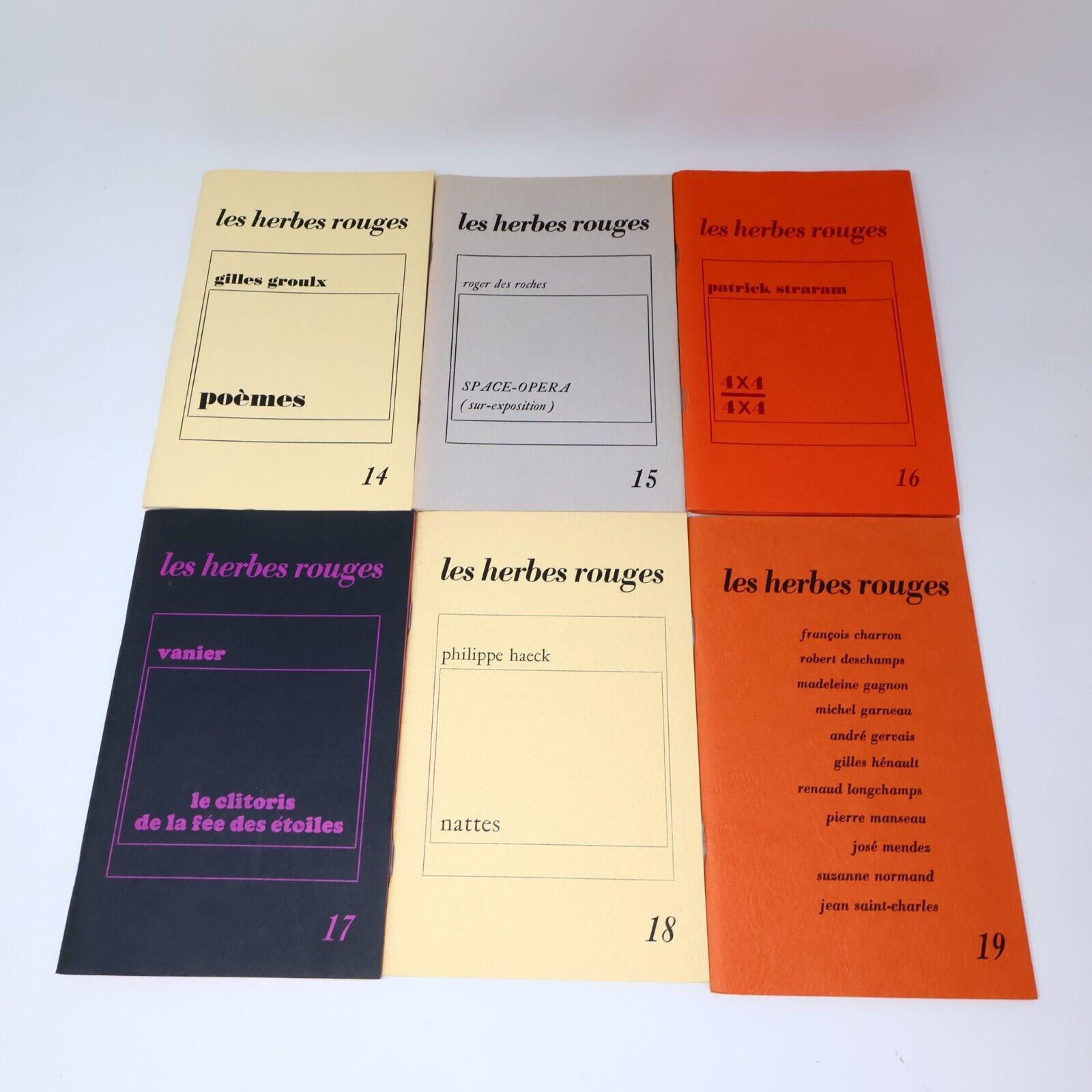 Les Herbes Rouges #2-20, 147 Poésie Québec Fée des Étoiles Lot 20 Livres 70s PB