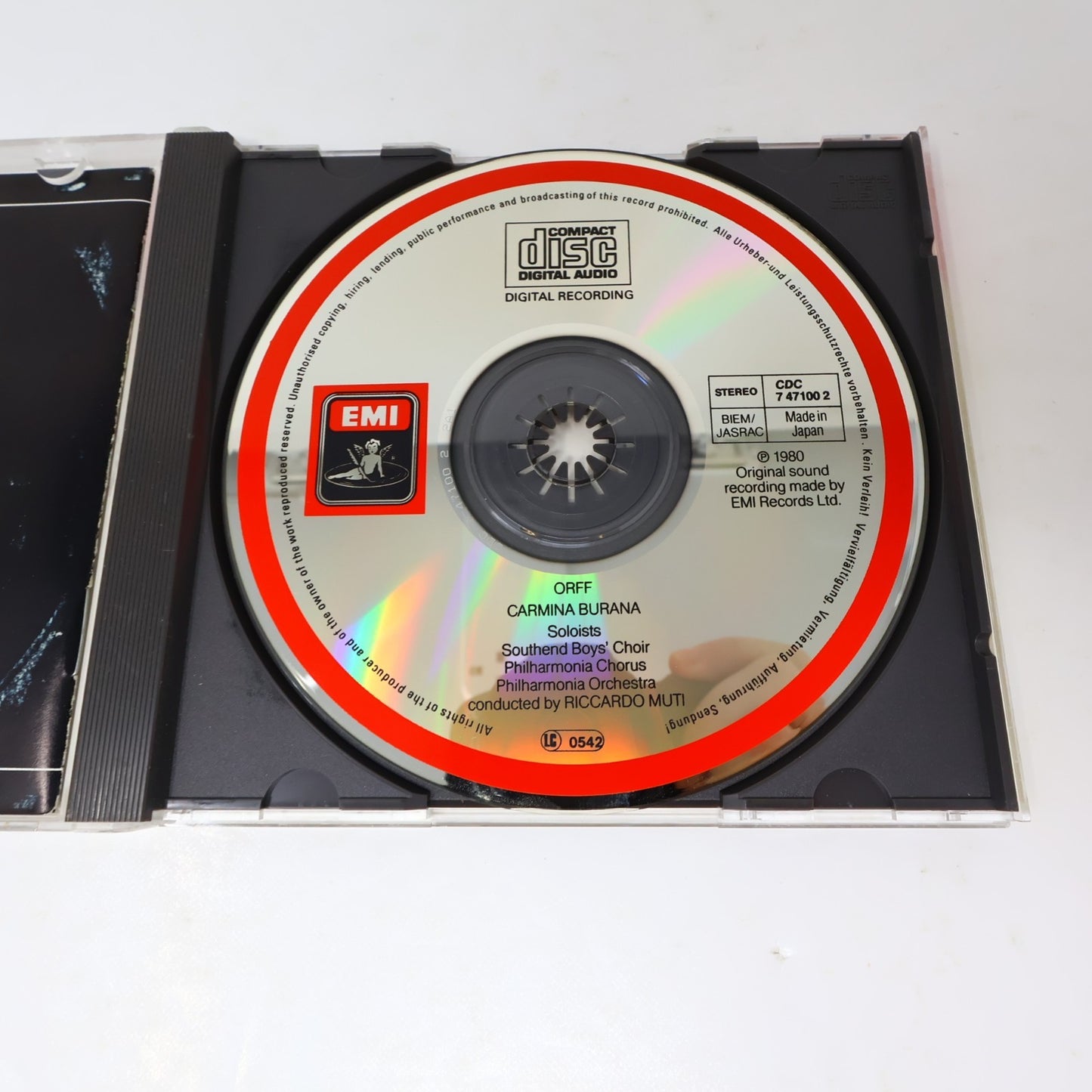 Carmina Burana CD Carl Orff/Riccardo Muti/Jonathan Summers Opera Classical 80s