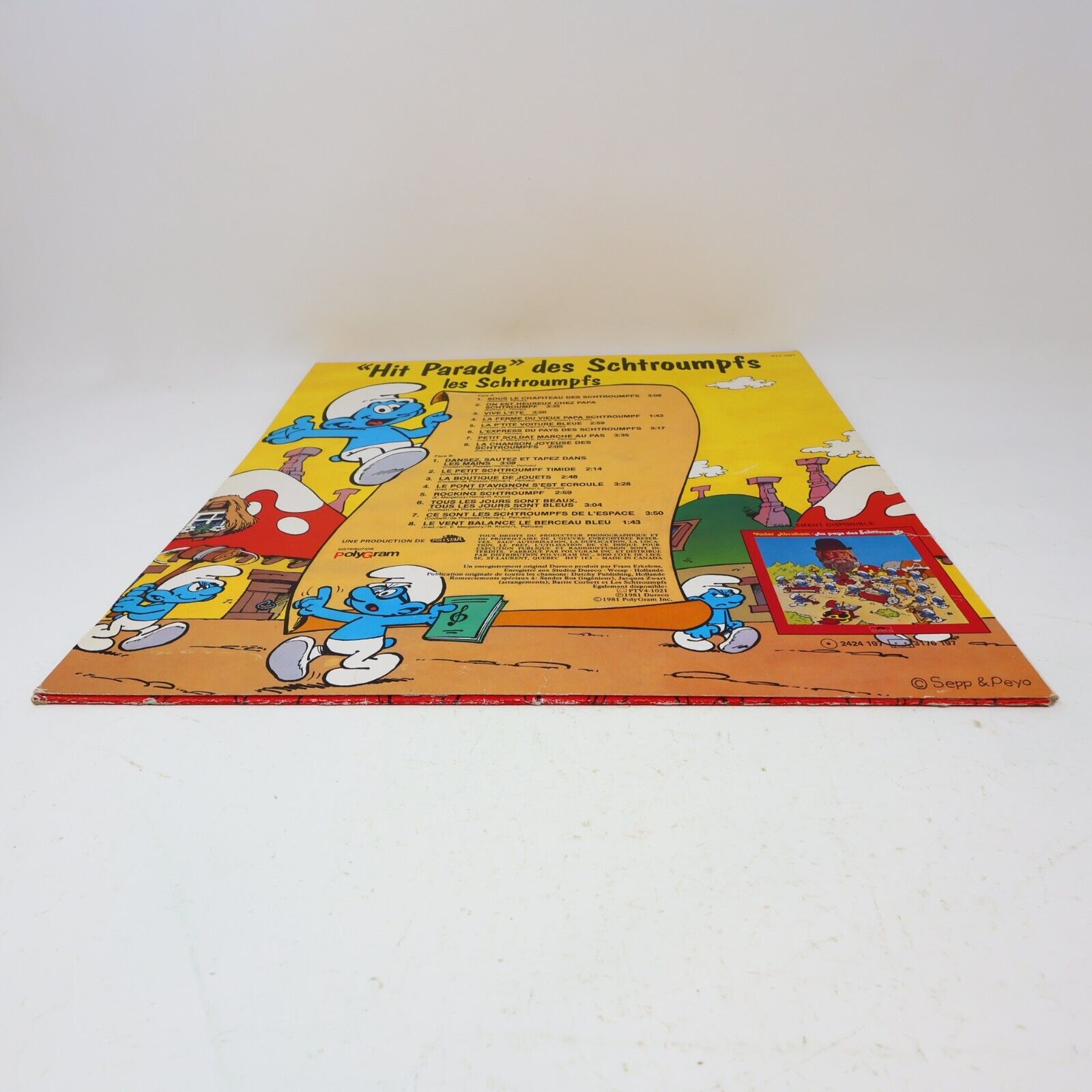 Hit Parade des Schtroumpfs Disque LP 1981 Enfant Français French Smurfs PTV-1021