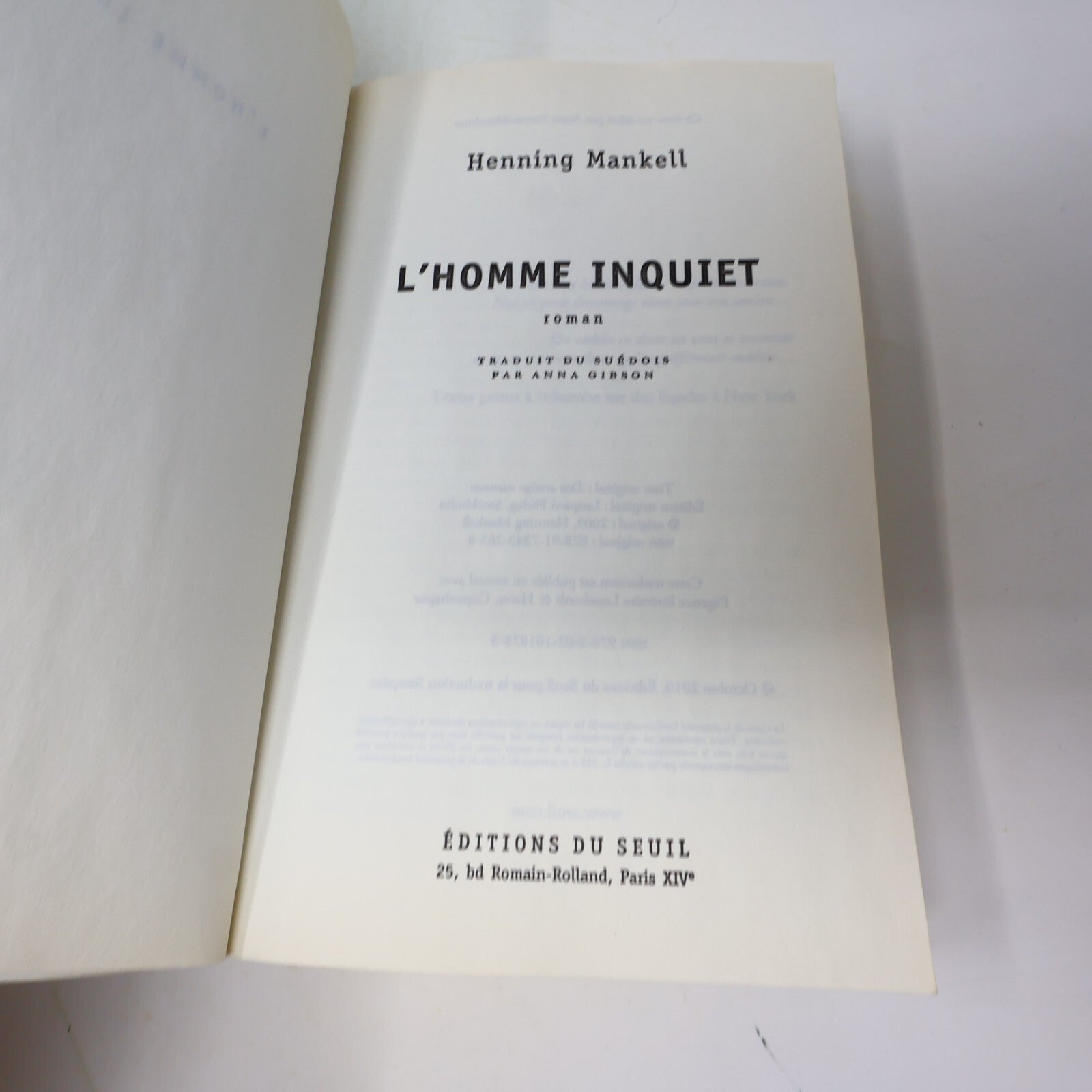 Henning Mankell Lot 4 Livres L'Homme Inquiet/Avant le Gel/Chiens de Riga French