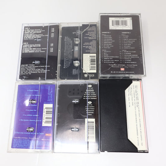 Aznavour Lot 6 Cassettes Plus Bleu/Toi et Moi/Chansons d'Or/Palais des congrès