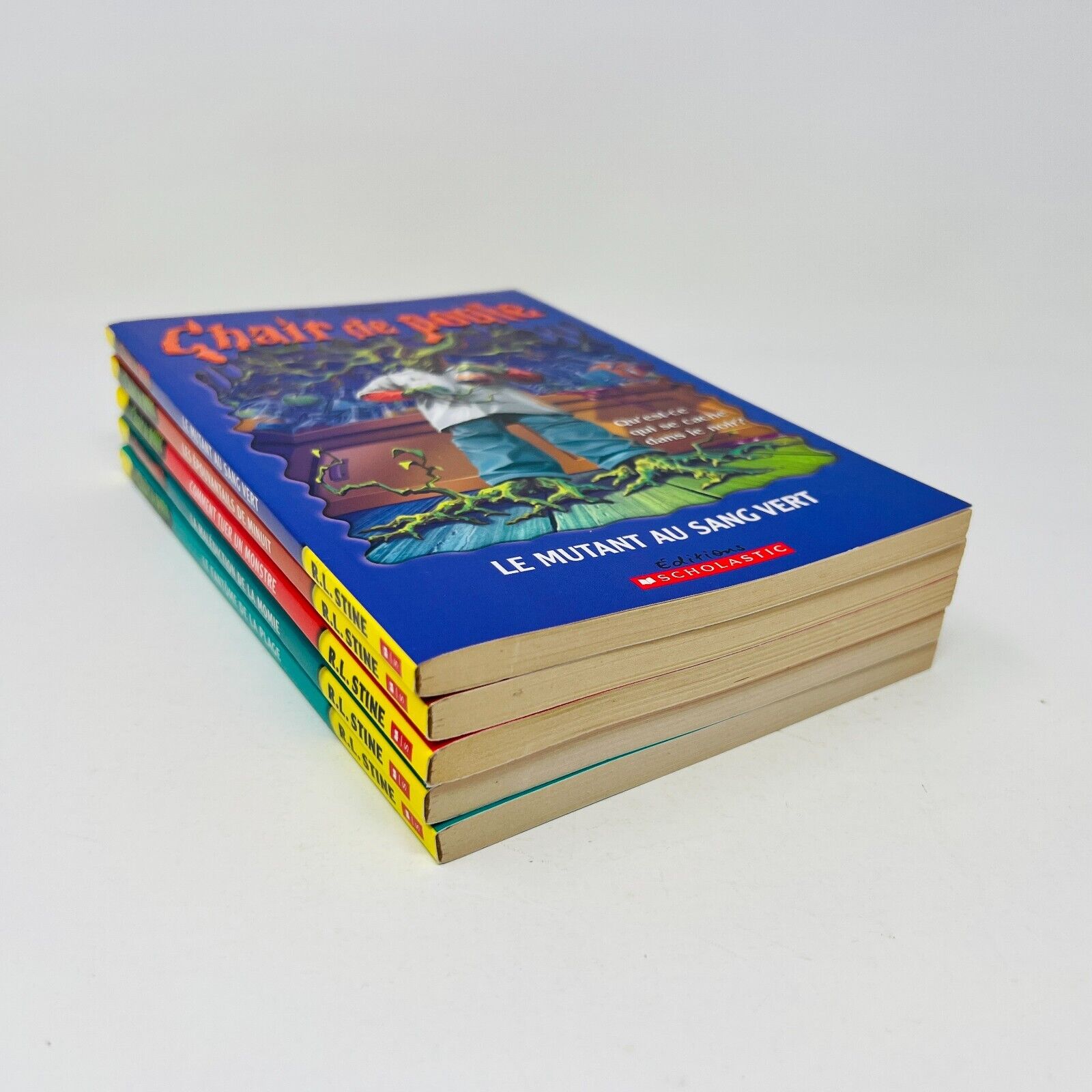 5x Chair de Poule Scholastic Goosebumps in French/Français R.L. Stine Lot Livres